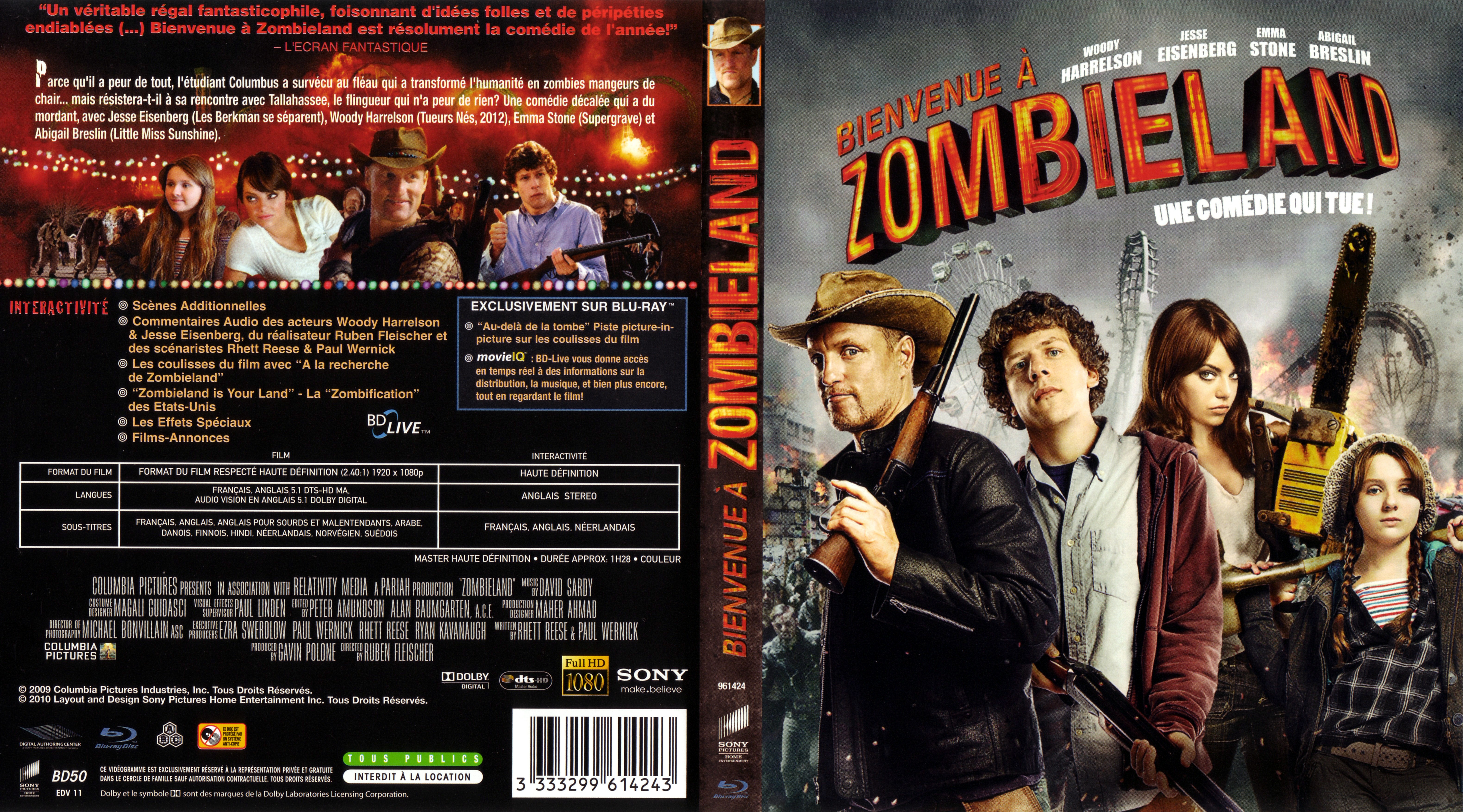 Jaquette DVD Bienvenue  Zombieland (BLU-RAY)