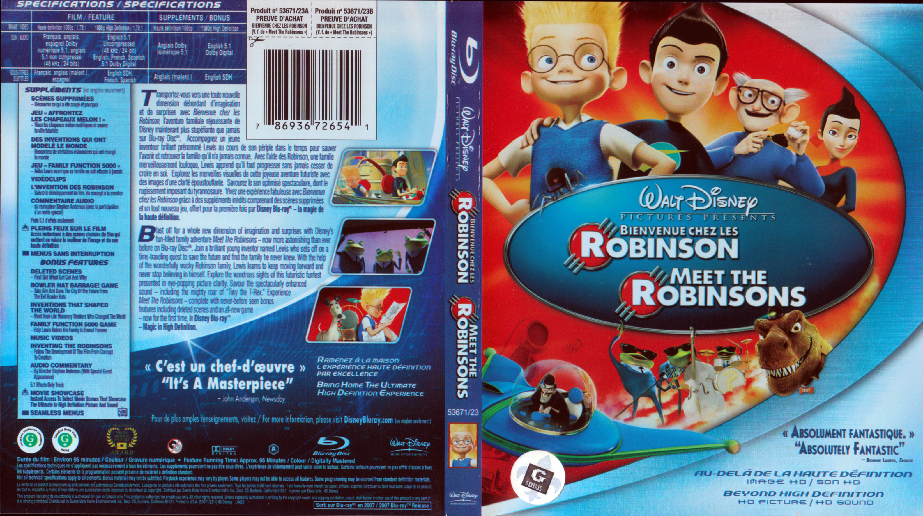 Jaquette DVD Bienvenue chez les Robinson (BLU-RAY) (Canadienne)