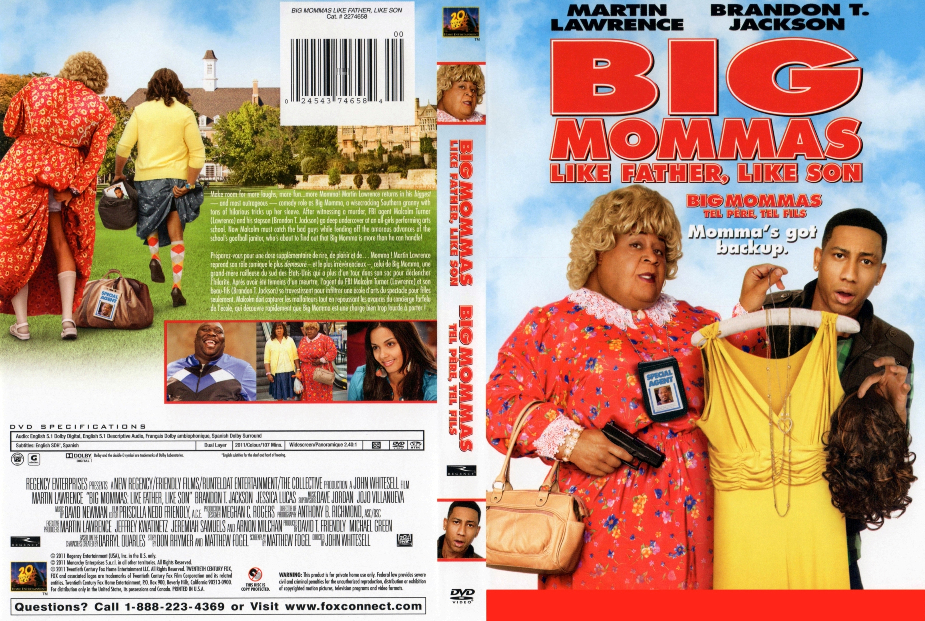 Jaquette DVD Big mommas tel pre tel fils - Big mommas like father like son (Canadienne)