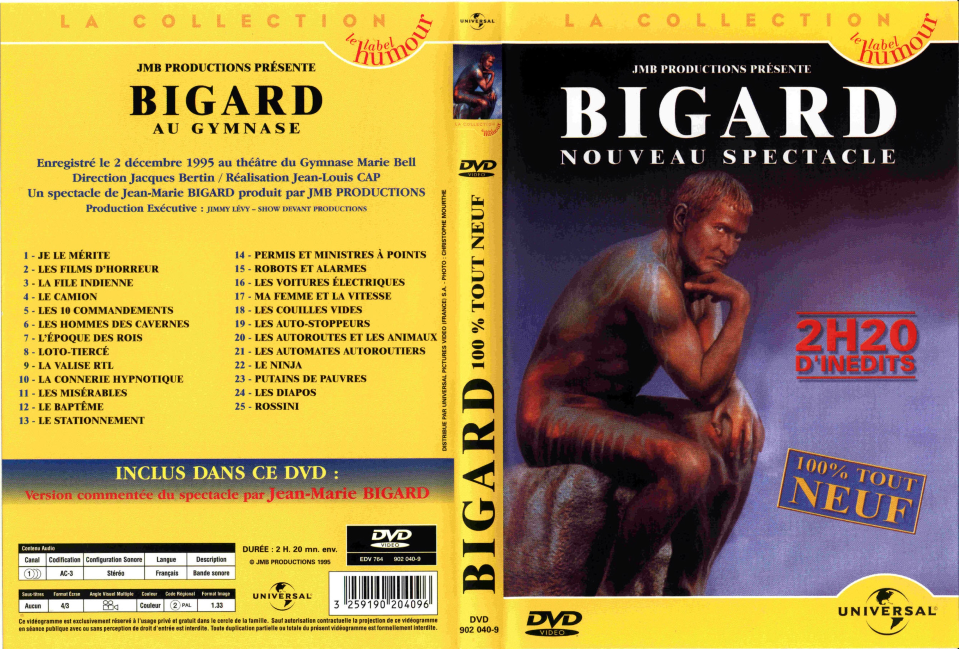 Jaquette DVD Bigard 100 tout neuf