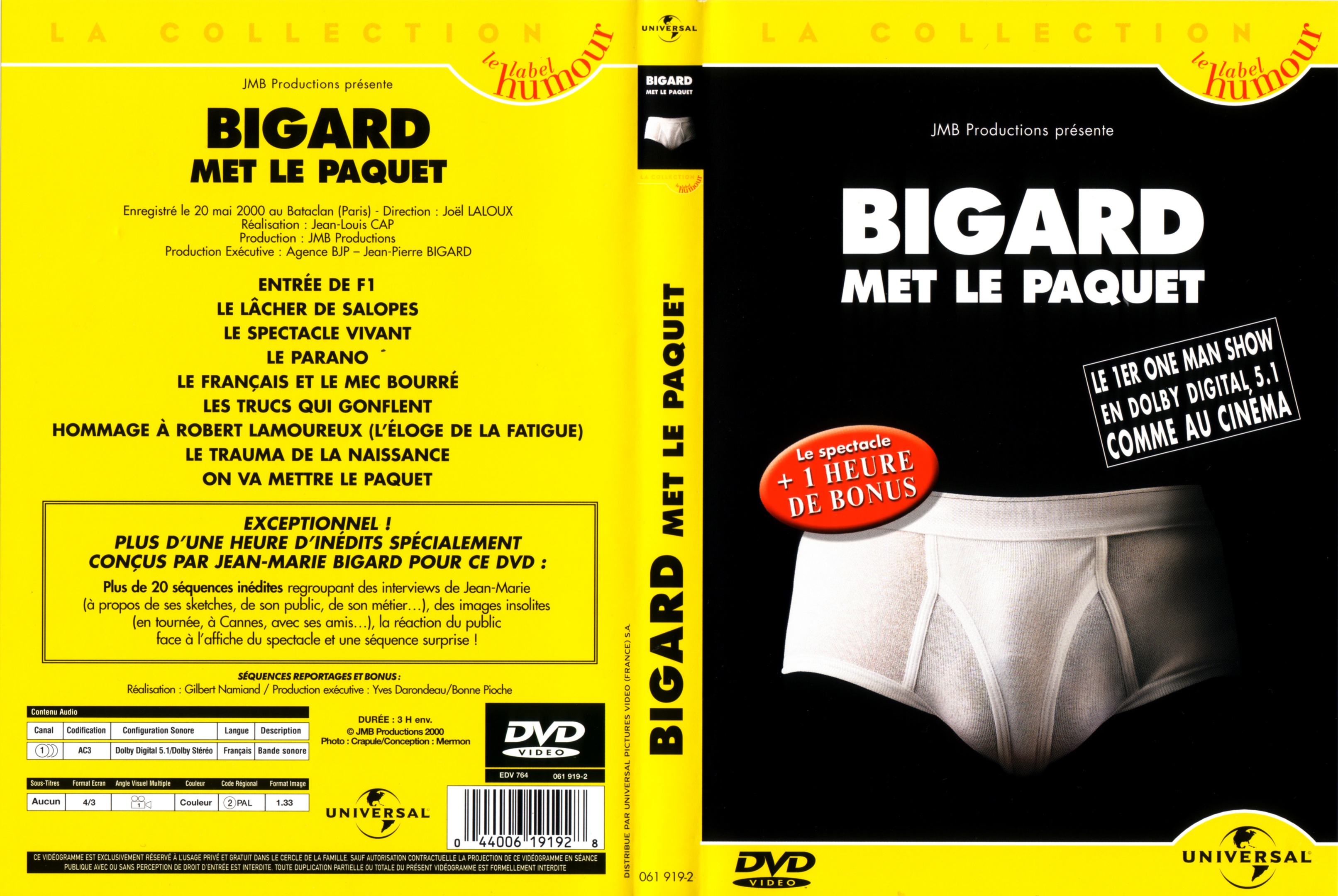Jaquette DVD Bigard met le paquet
