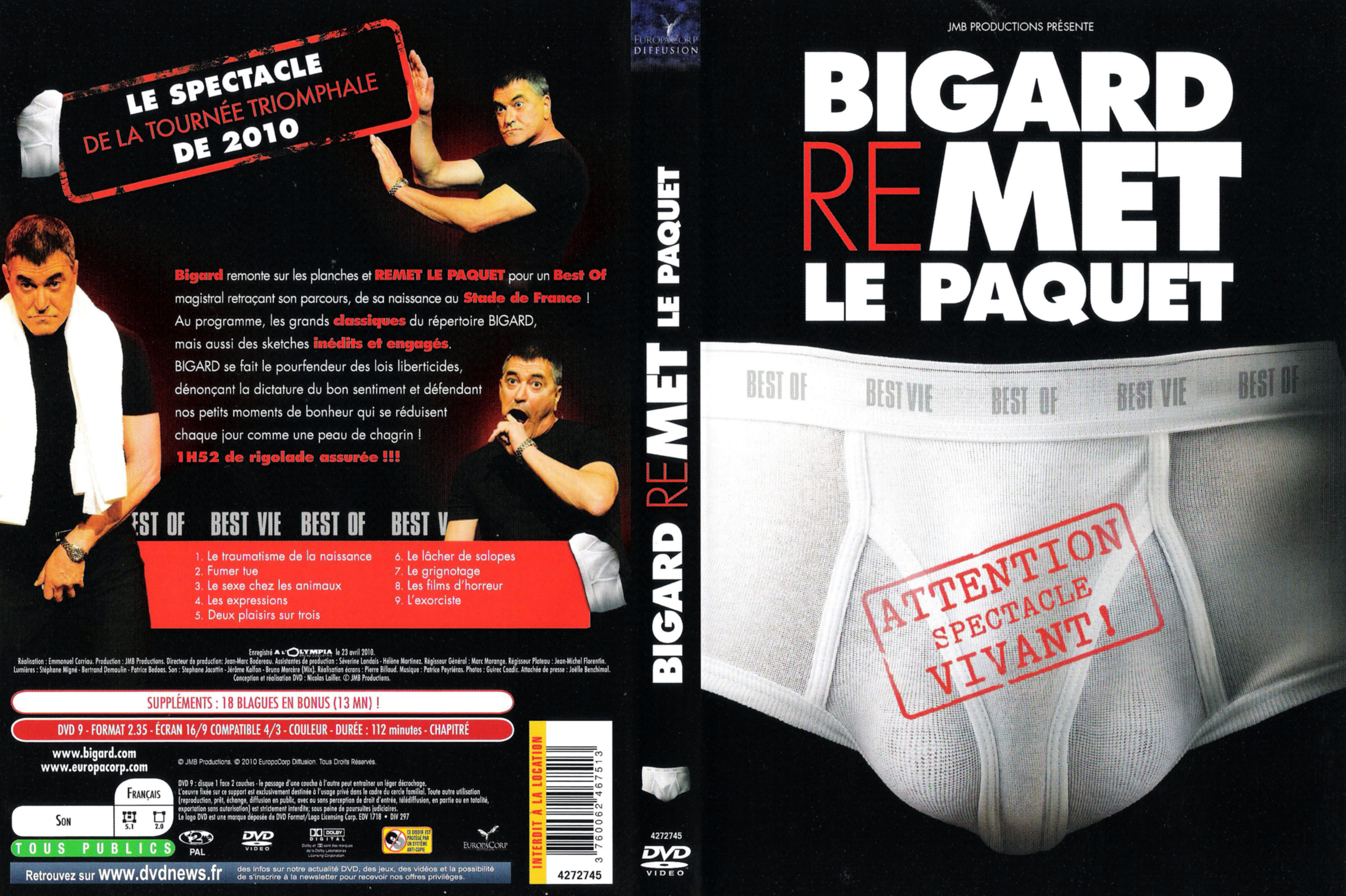 Jaquette DVD Bigard remet le paquet