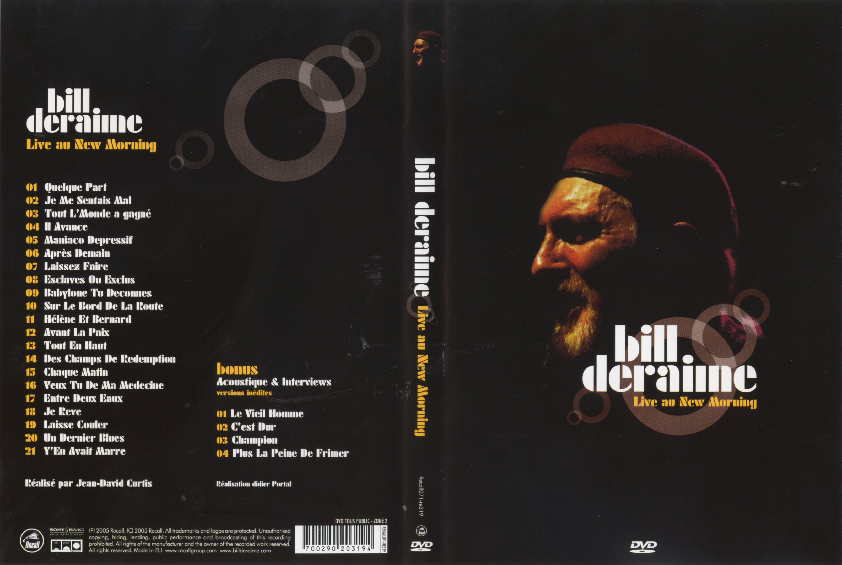 Jaquette DVD Bill Deraime Live au New Morning