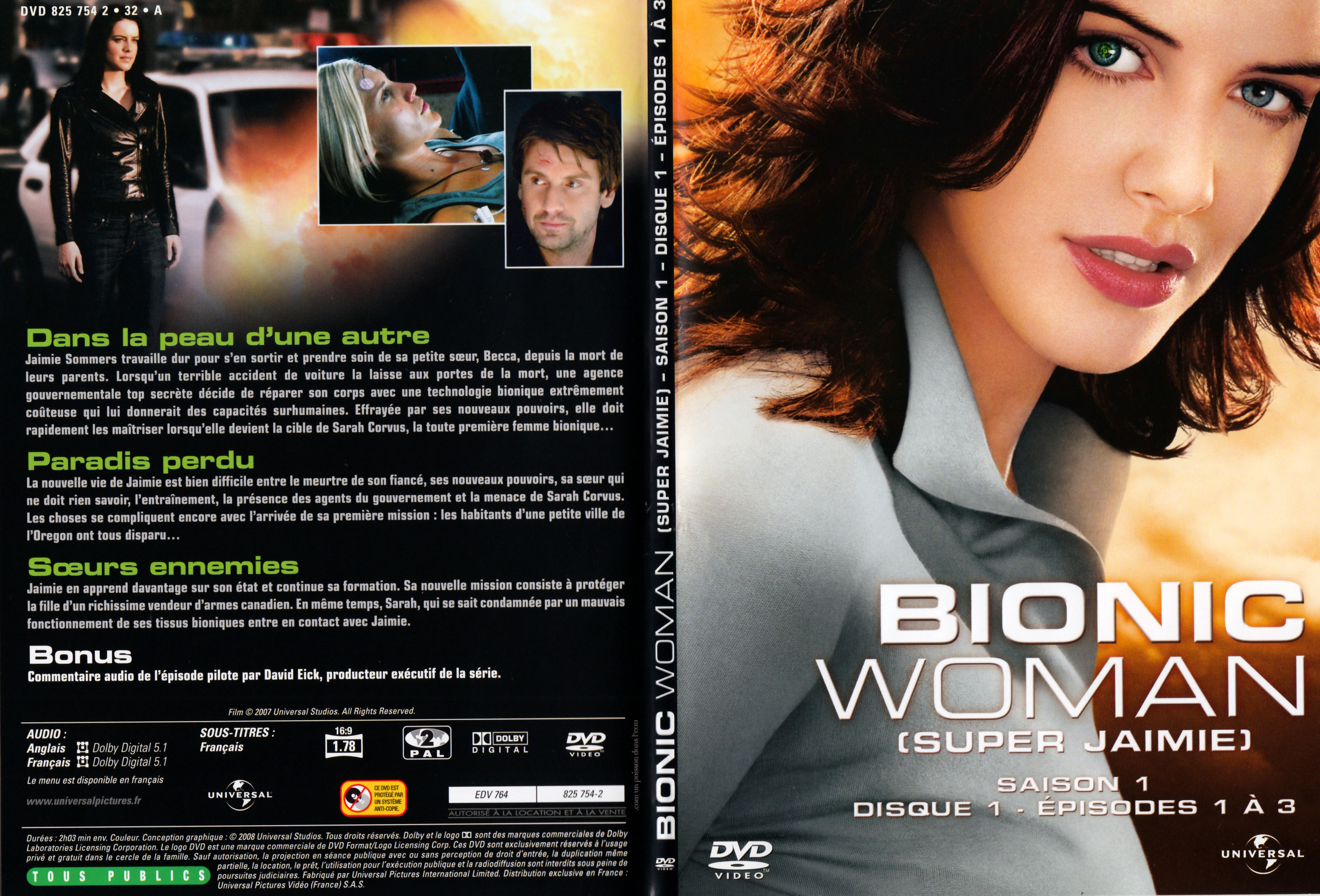 Jaquette DVD Bionic Woman - Super Jaimie Saison 1 DVD 1