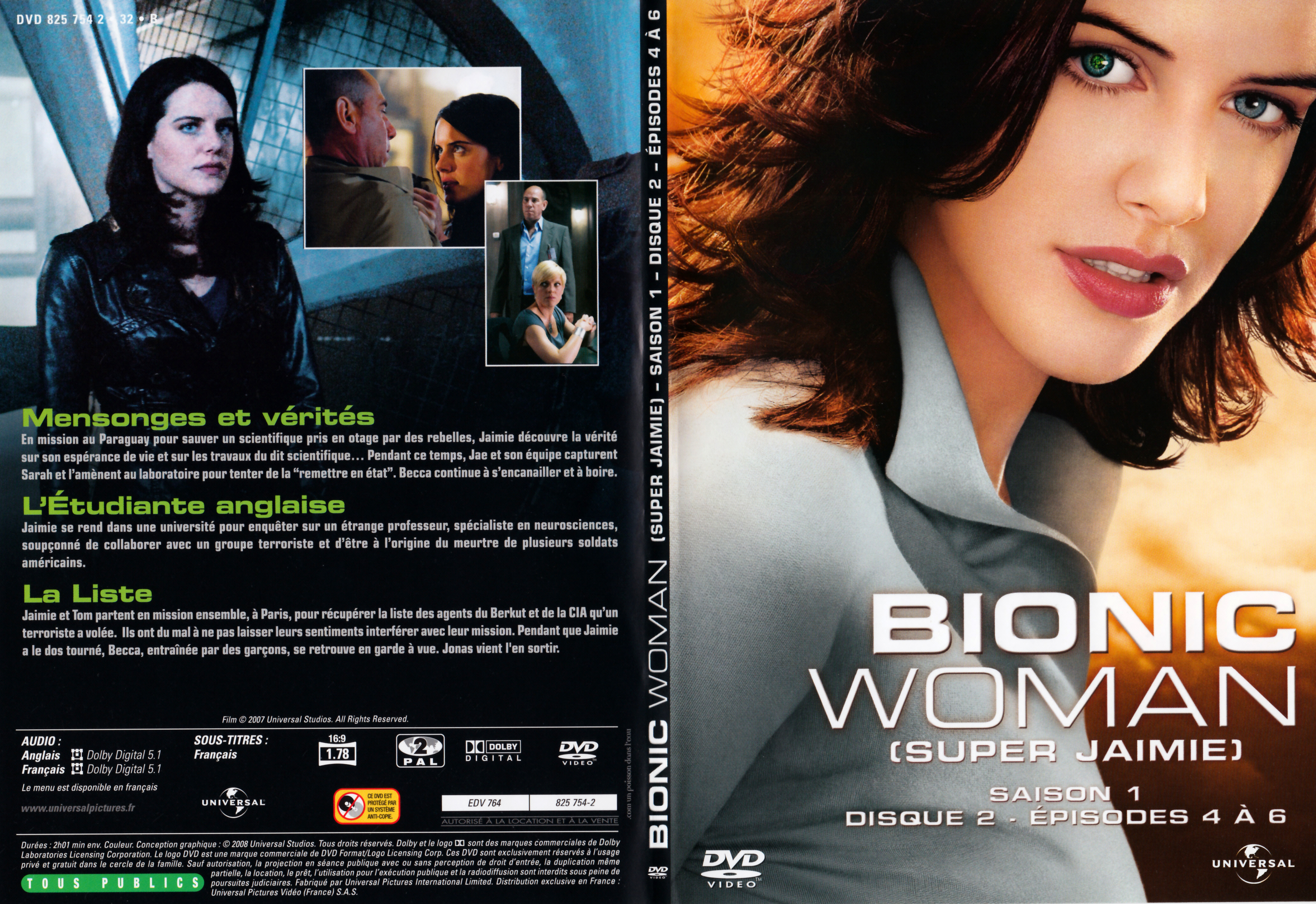Jaquette DVD Bionic Woman - Super Jaimie Saison 1 DVD 2