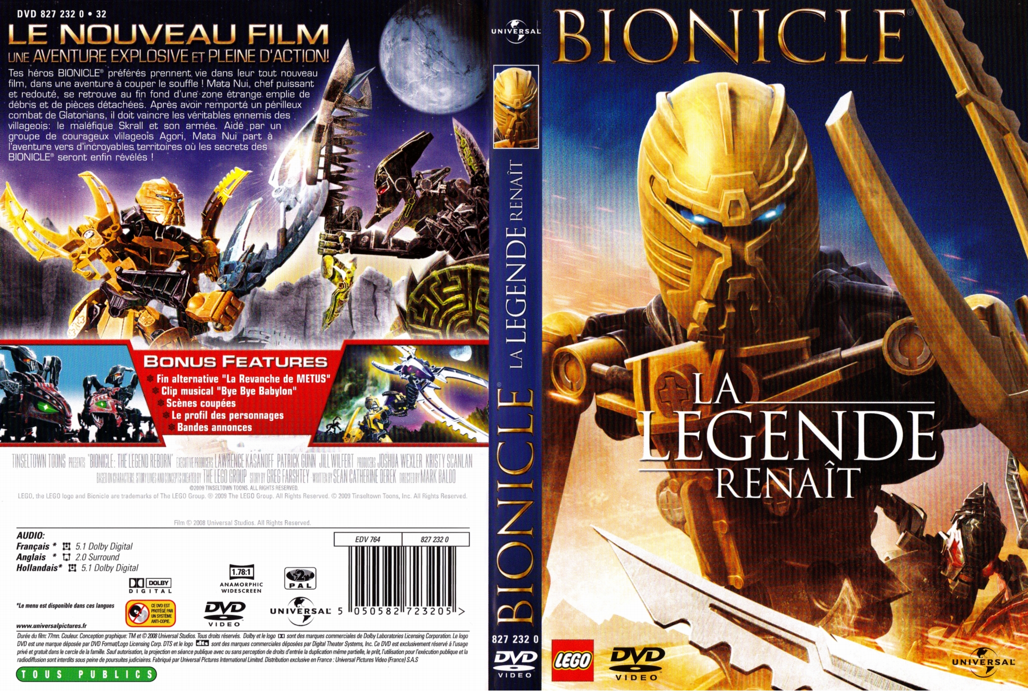 Jaquette DVD Bionicle La lgende renait