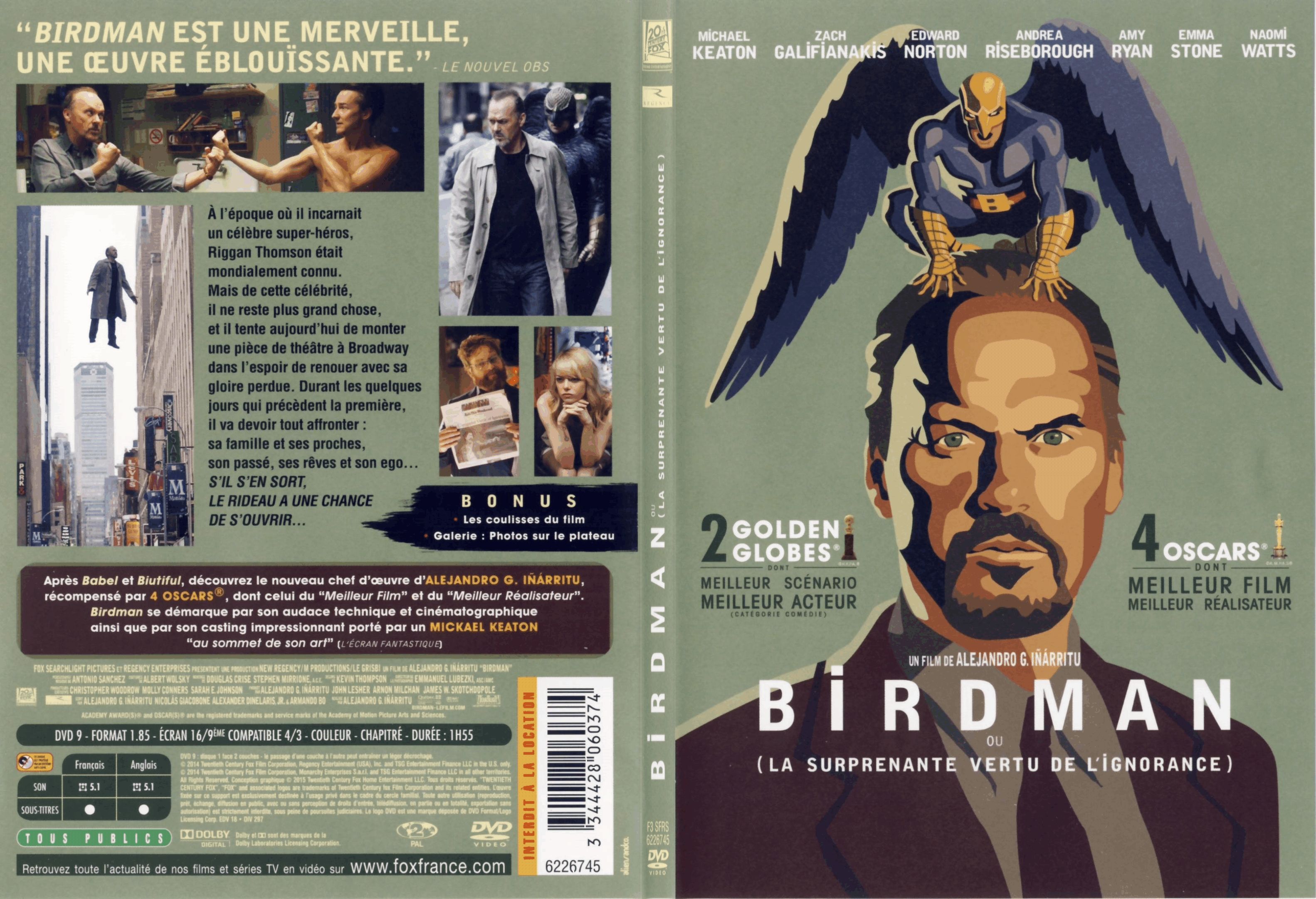 Jaquette DVD Birdman - SLIM