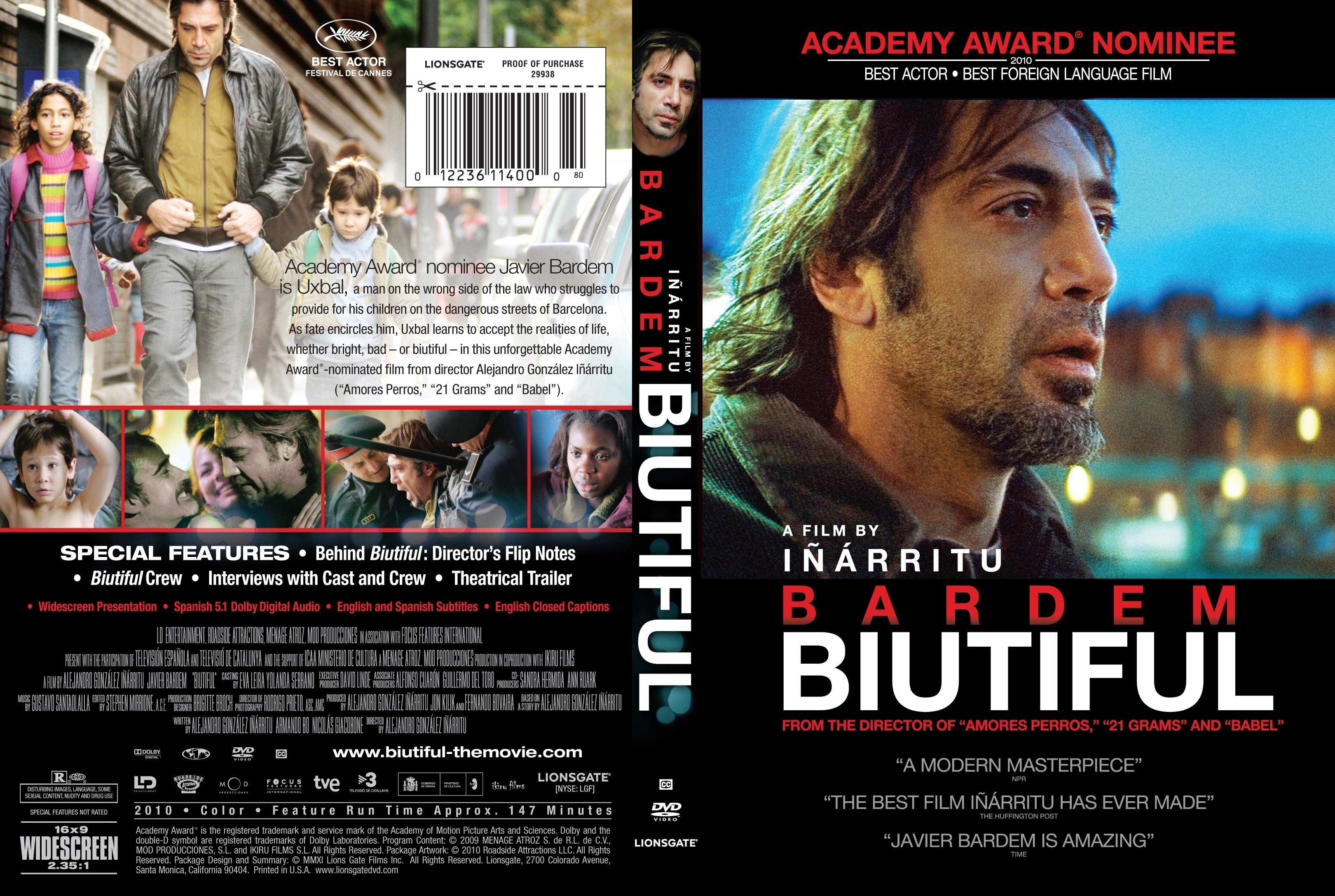 Jaquette DVD Biutiful (Canadienne)