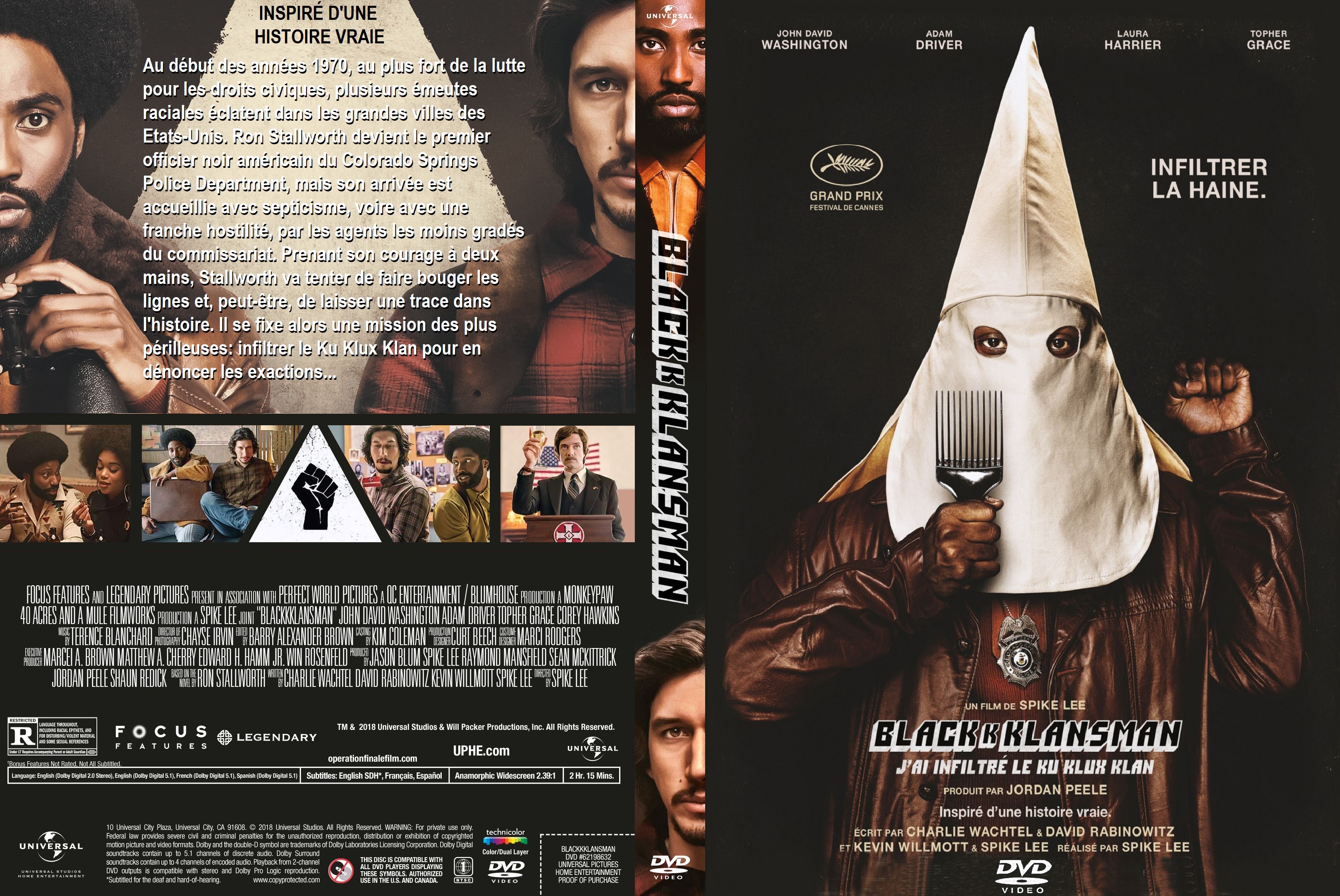 Jaquette DVD BlacKkKlansman custom