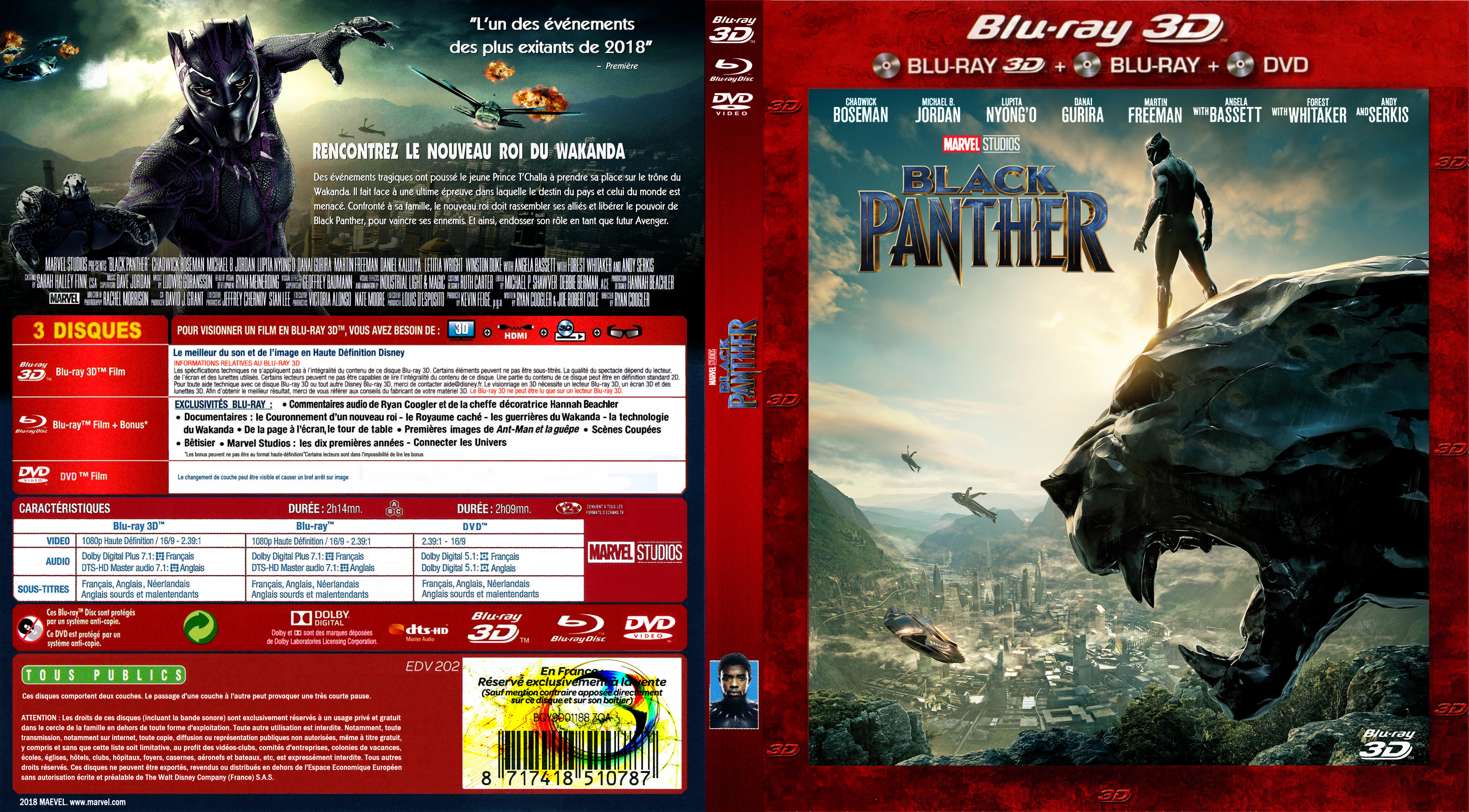 Jaquette DVD Black Panther 3D custom (BLU-RAY)