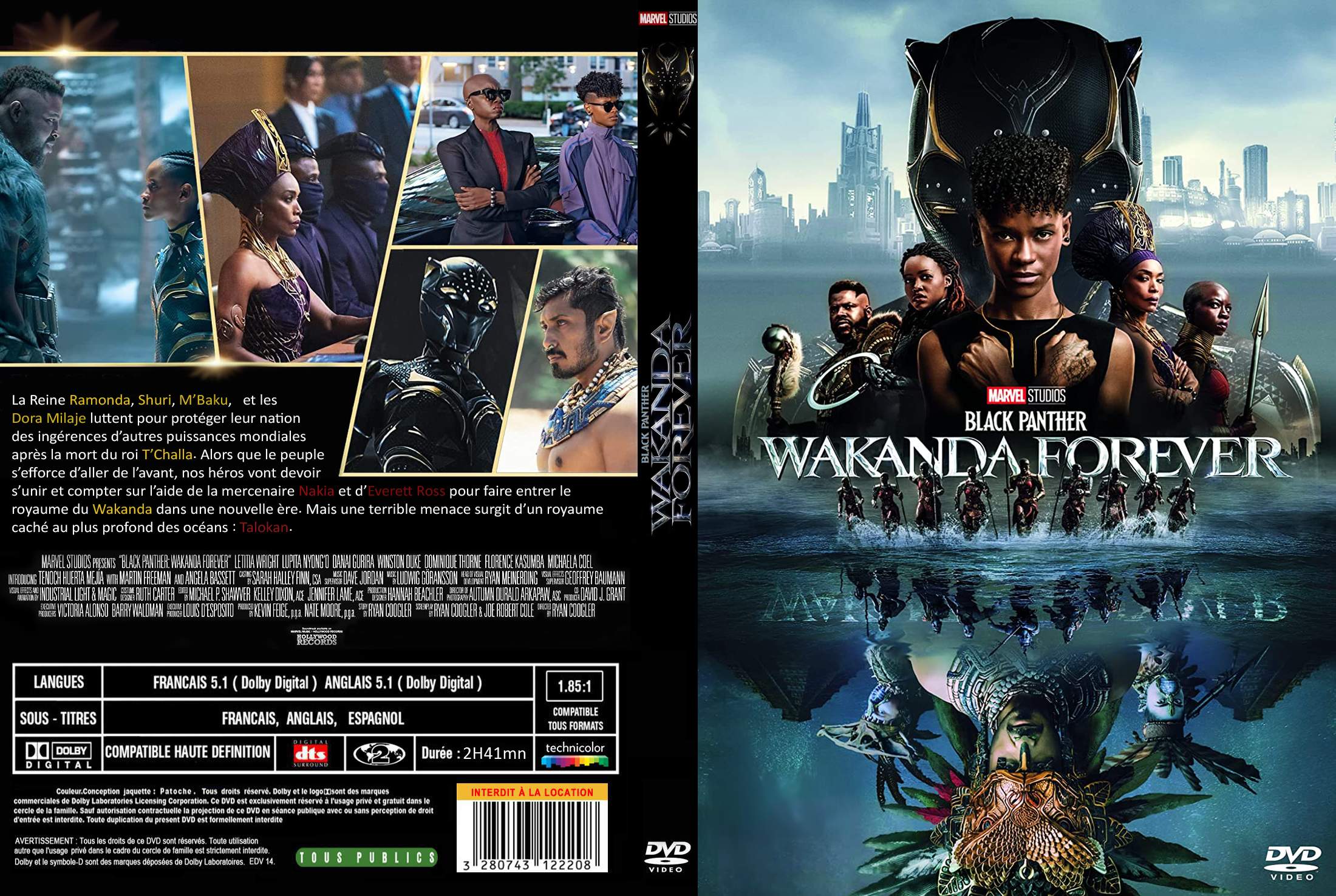 Jaquette DVD Black Panther Wakanda Forever custom