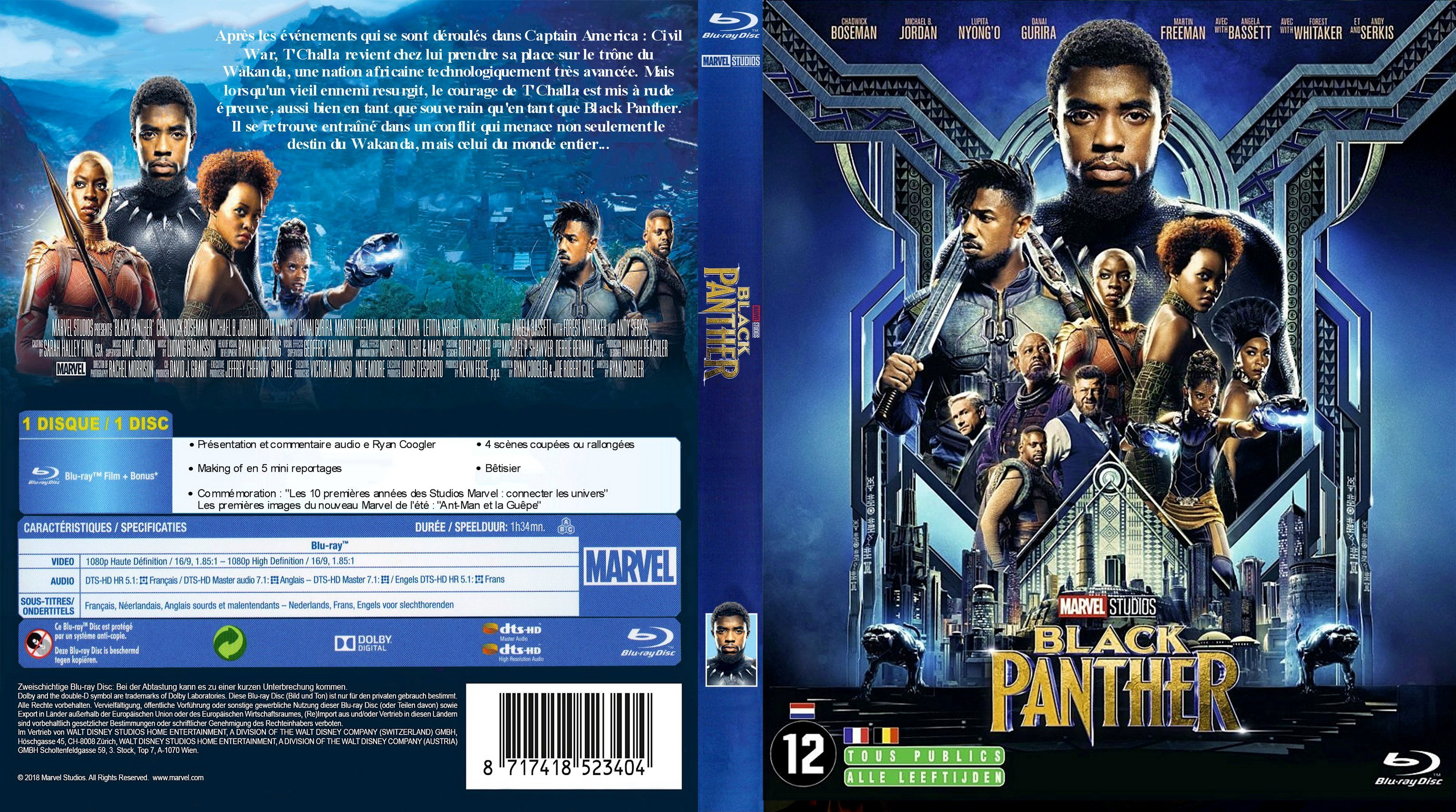Jaquette DVD Black Panther custom (BLU-RAY)