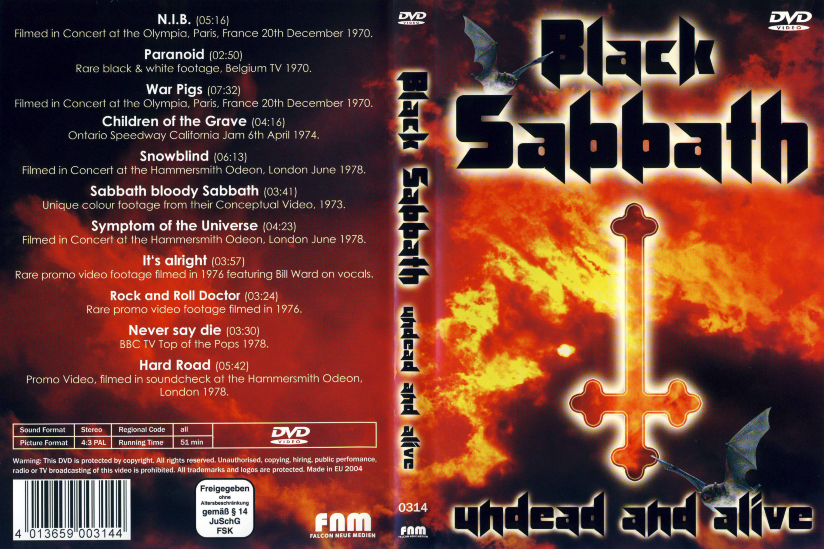 Jaquette DVD Black Sabbath - Undead and alive
