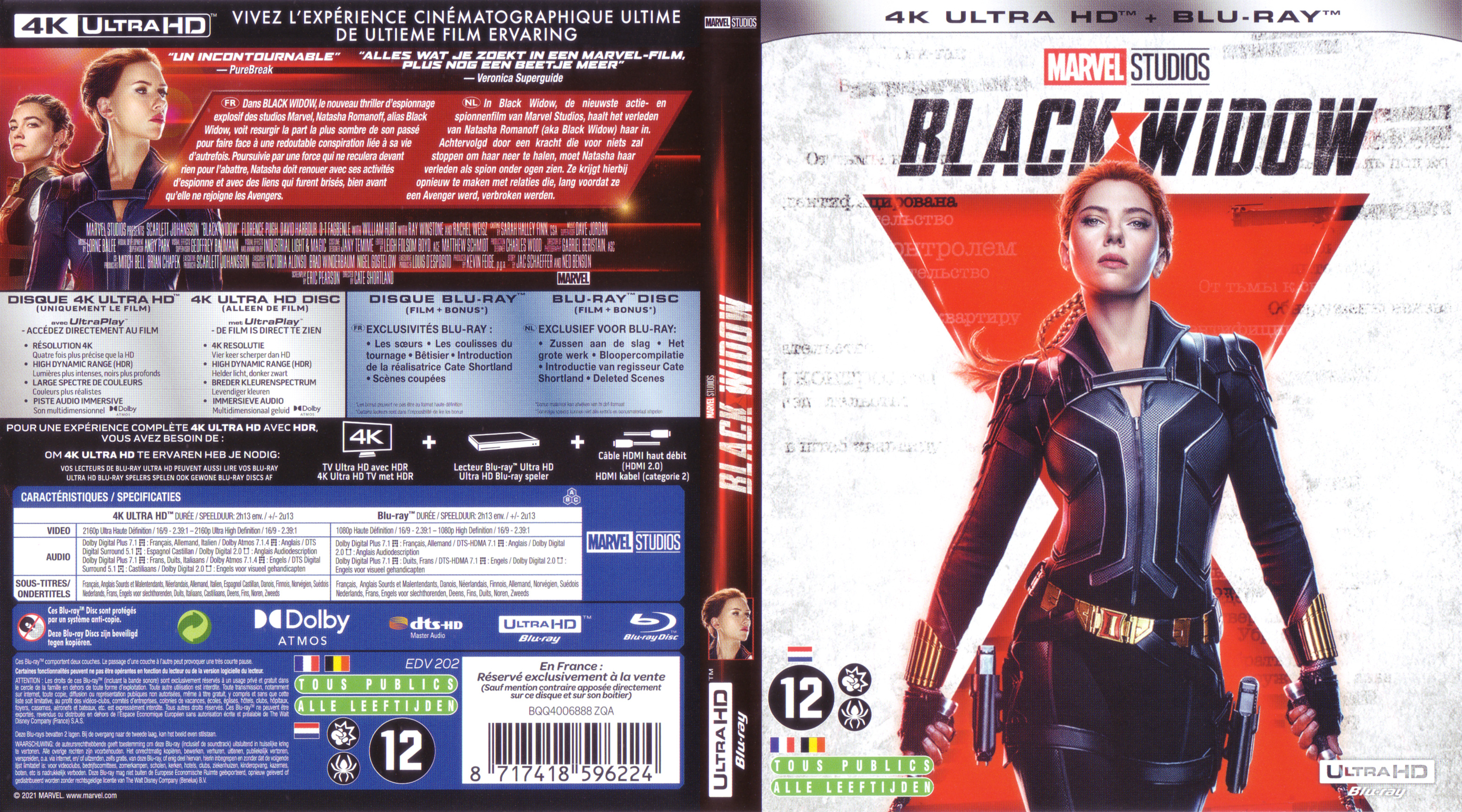 Jaquette DVD Black Widow 4K (BLU-RAY)