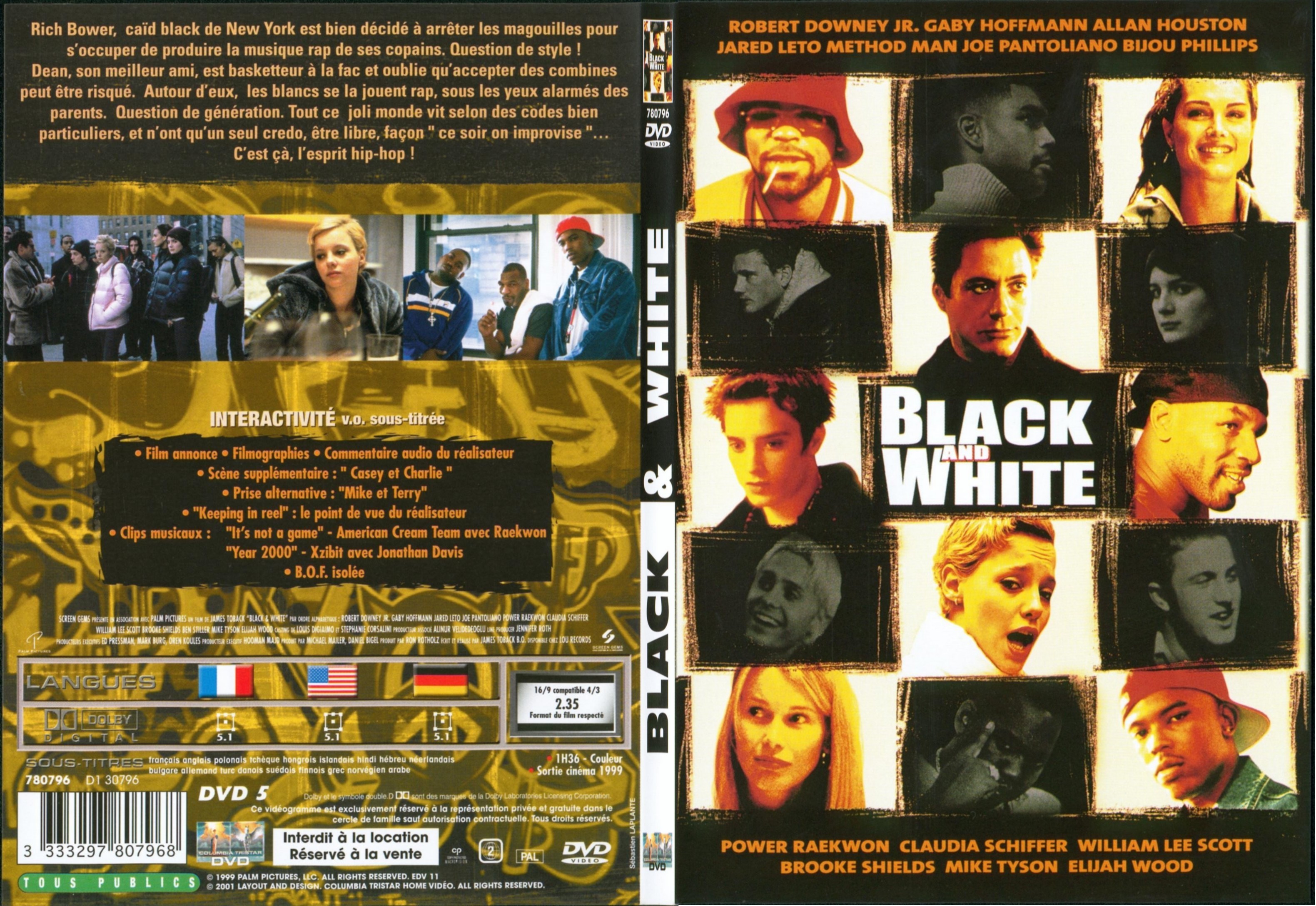 Jaquette DVD Black and white - SLIM