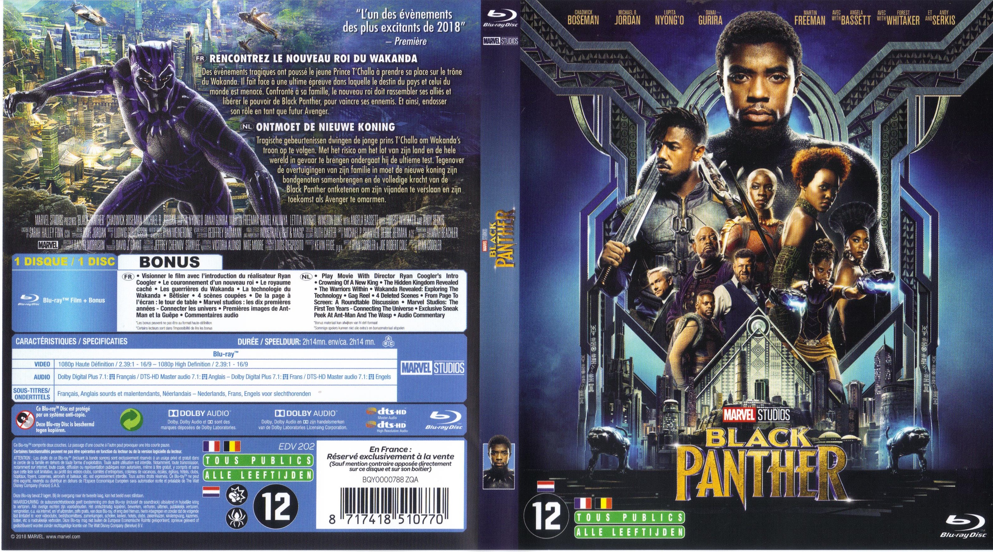 Jaquette DVD Black panther (BLIU-RAY)