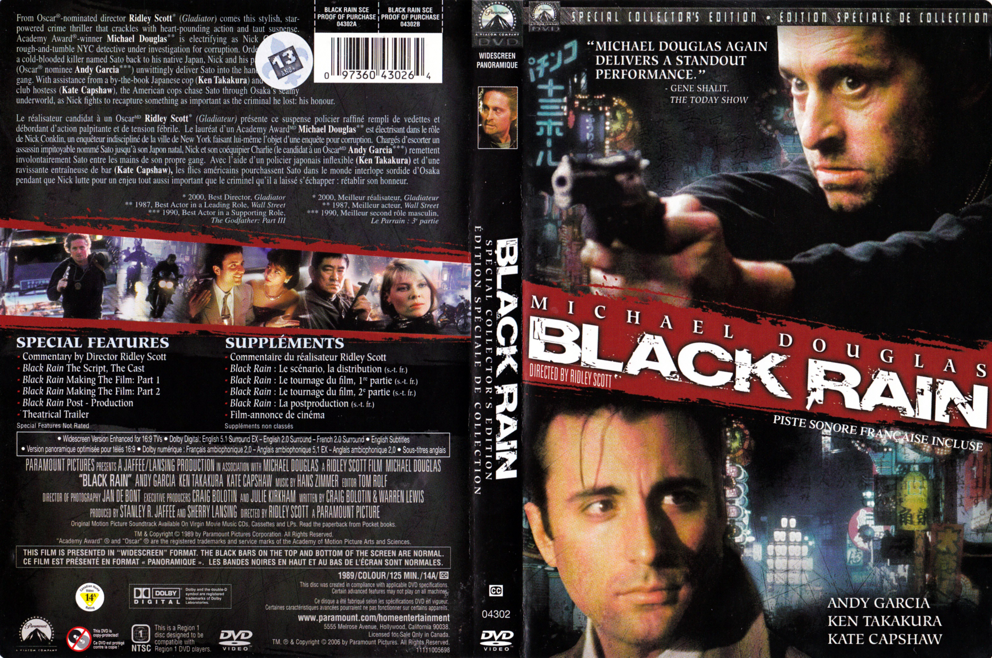 Jaquette DVD Black rain (Canadienne)