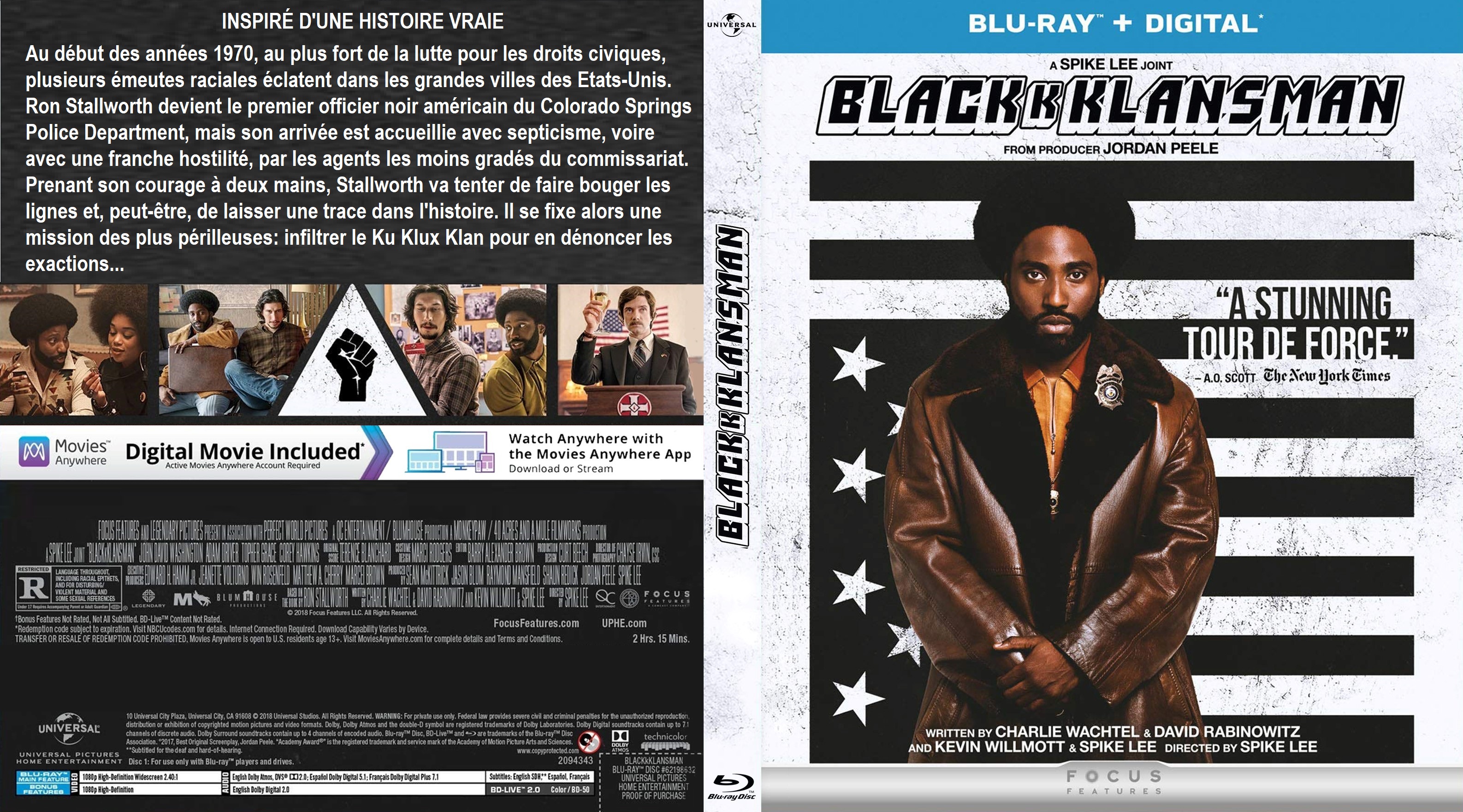 Jaquette DVD Blackkklansman custom (BLU-RAY)