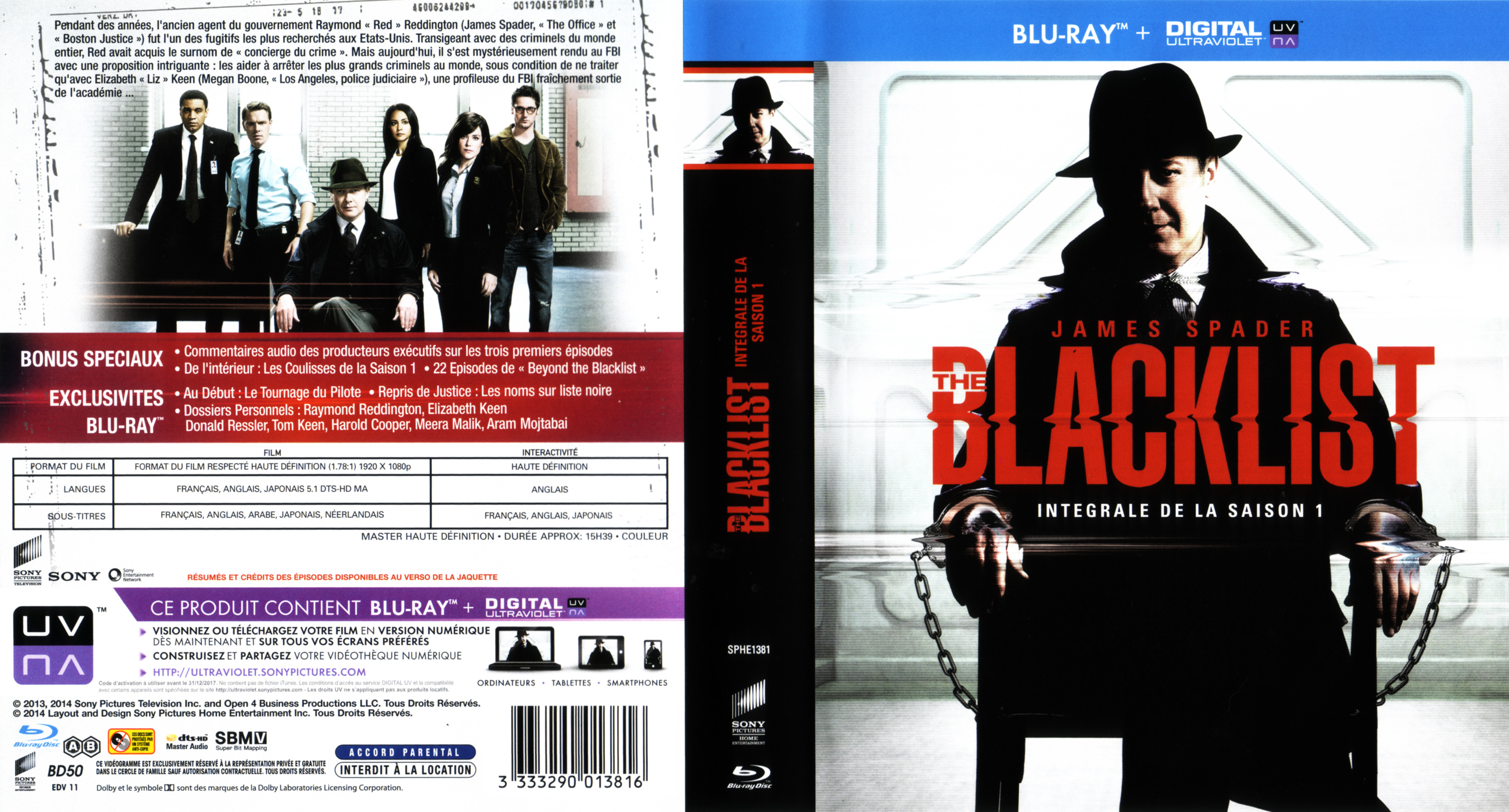 Jaquette DVD Blacklist saison 1 (BLU-RAY)