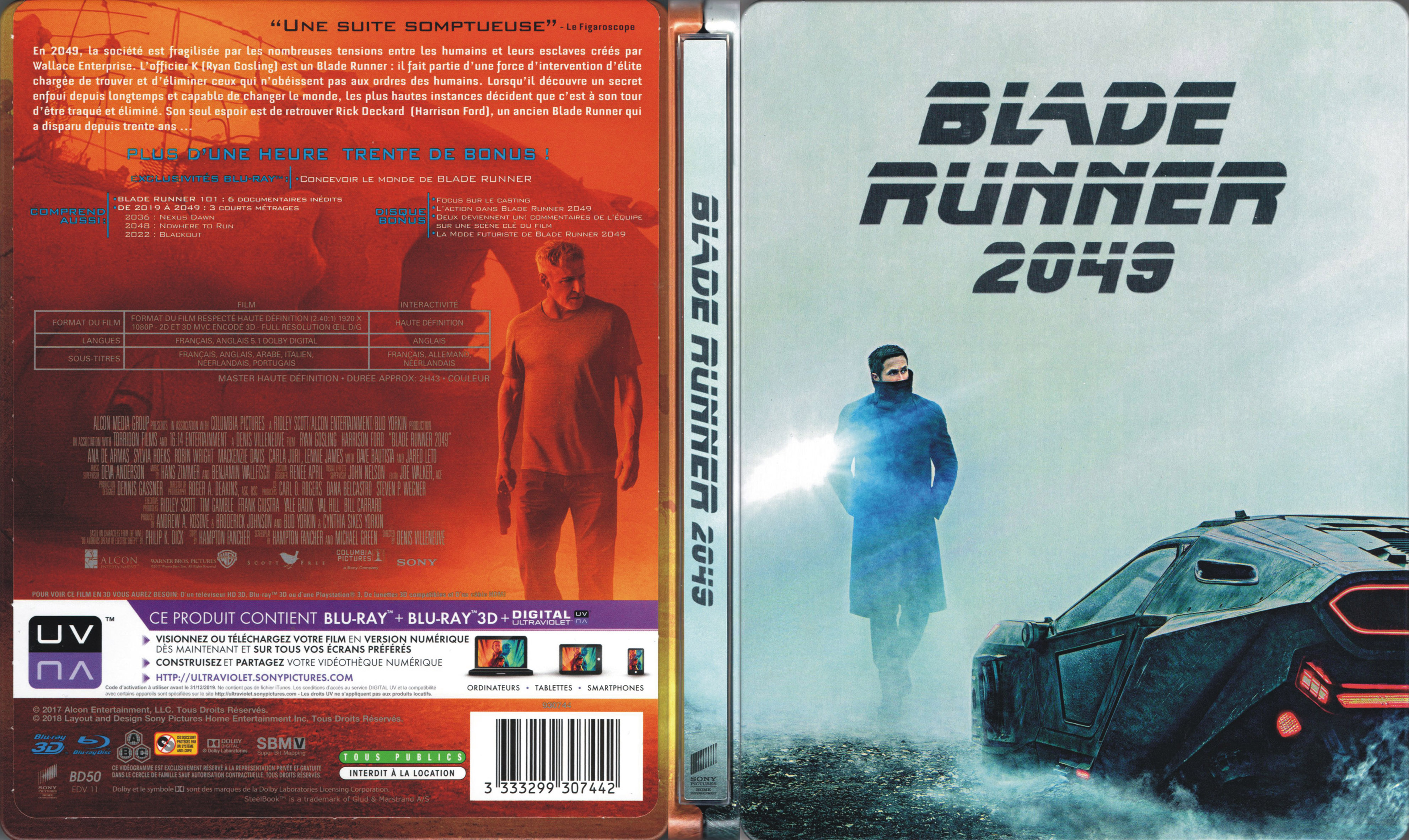 Jaquette DVD Blade Runner 2049 3D (BLU-RAY)