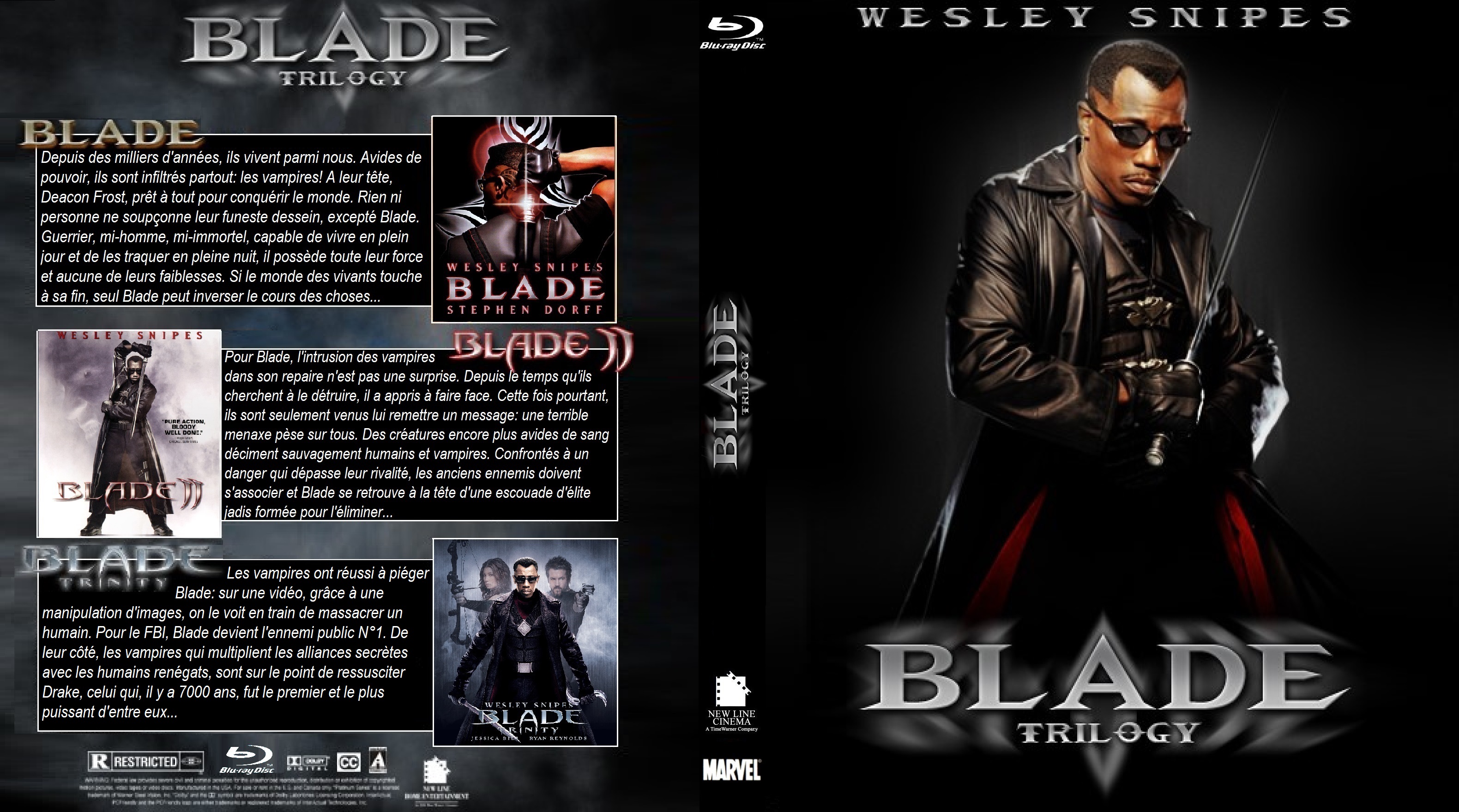 Jaquette DVD Blade trilogy custom (BLU-RAY)