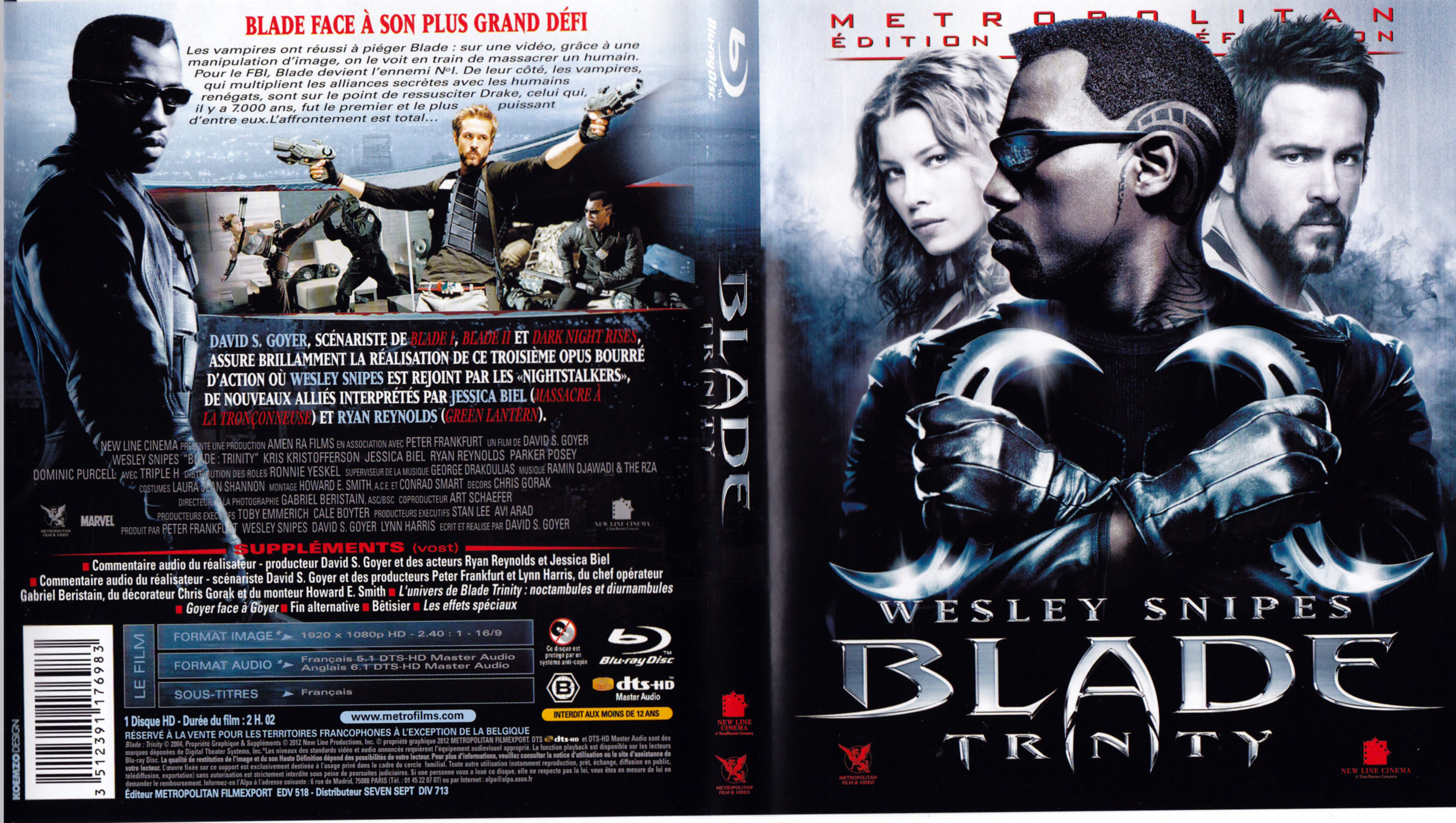 Jaquette DVD Blade trinity (BLU-RAY)
