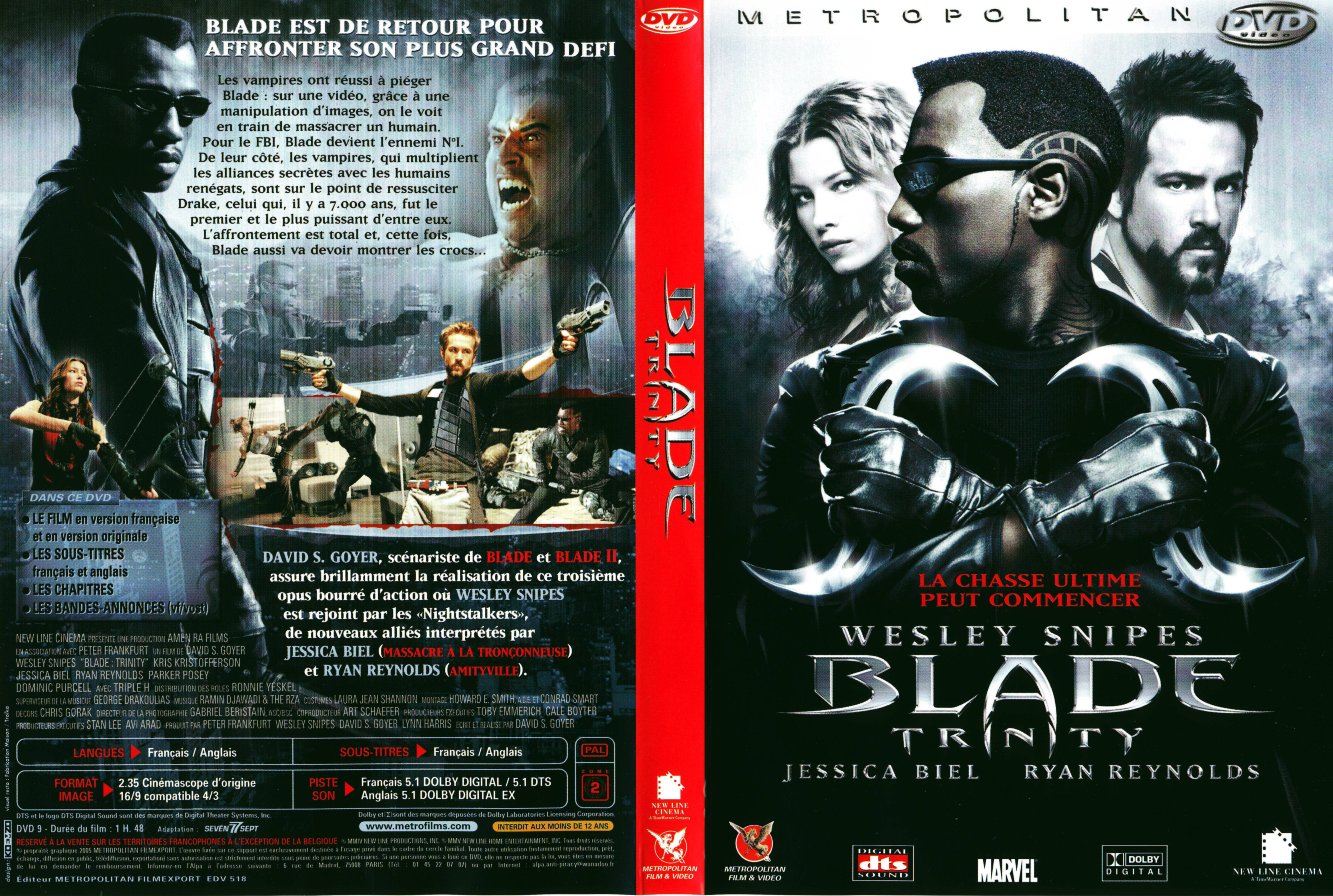 Jaquette DVD Blade trinity v5