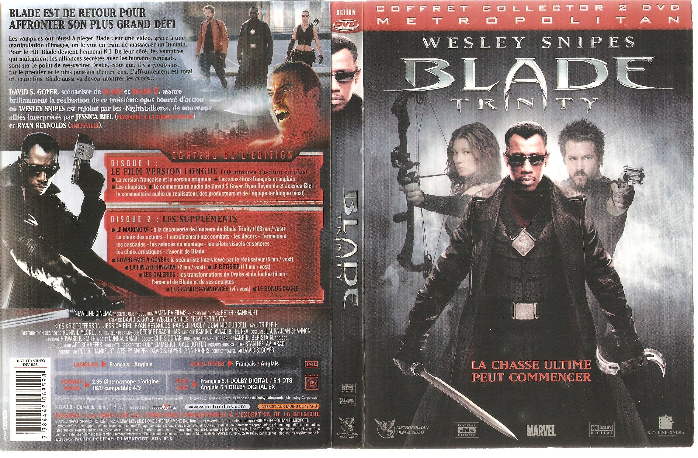 Jaquette DVD Blade trinity v6