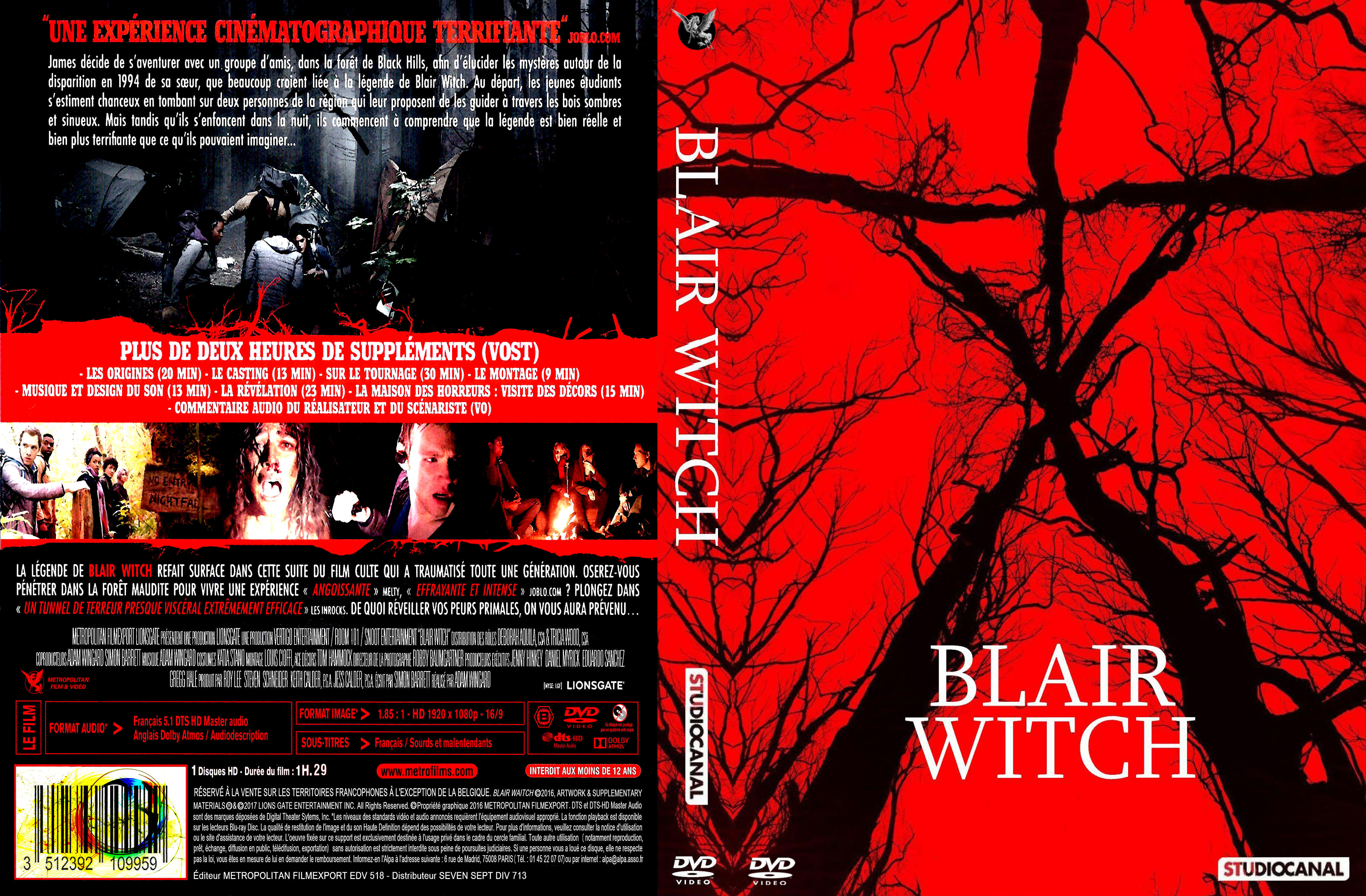 Jaquette DVD Blair Witch custom