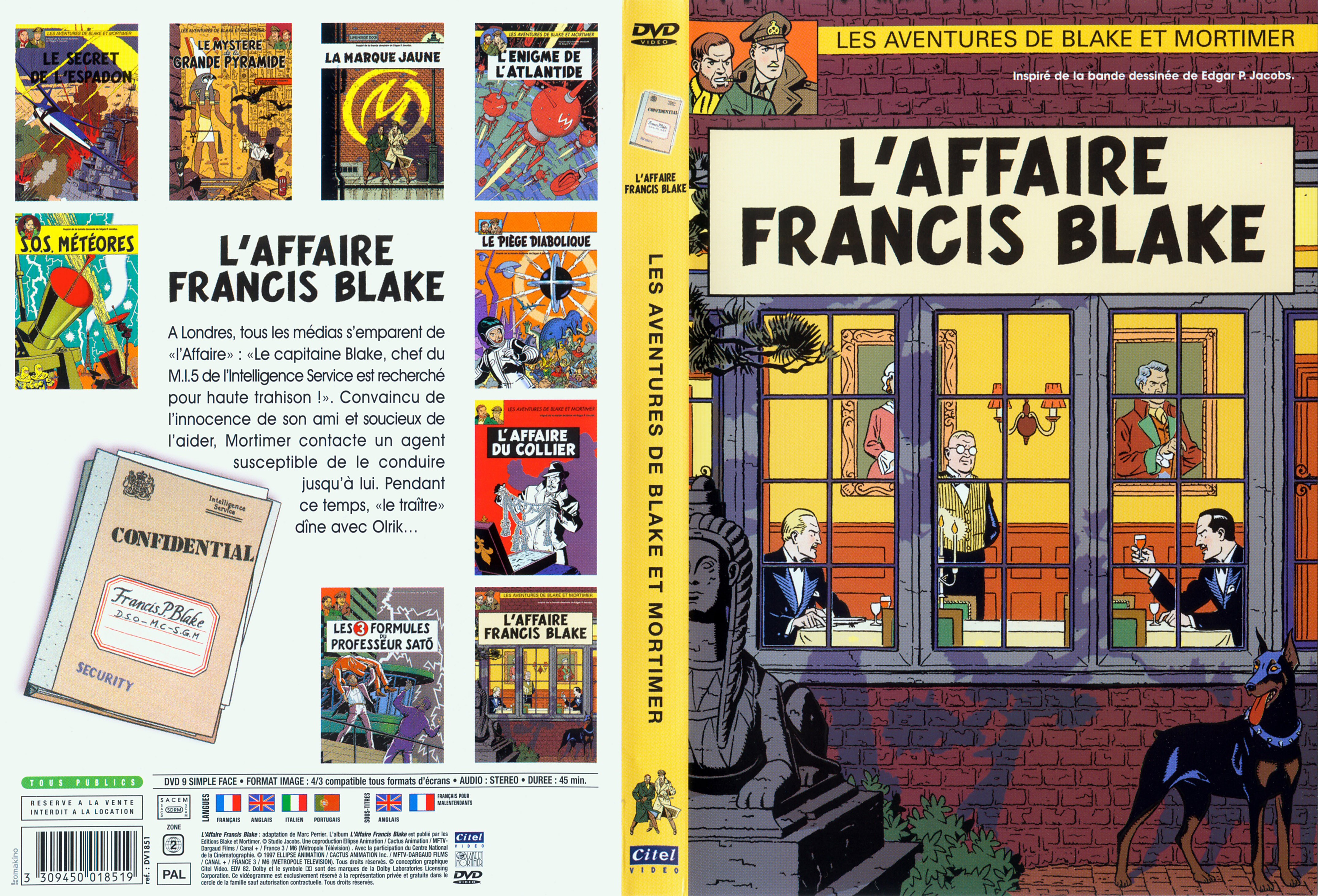 Jaquette DVD Blake et Mortimer L