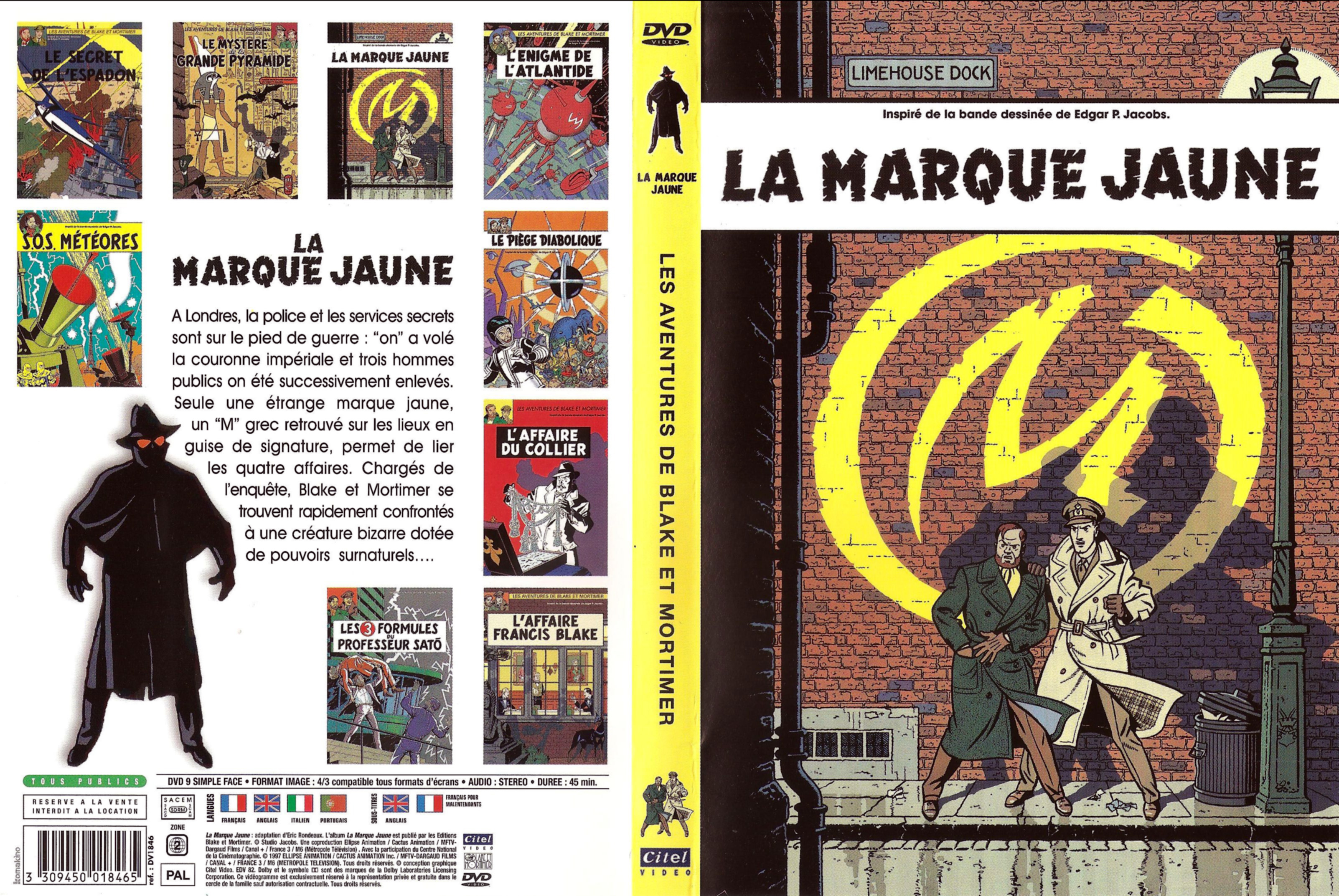 Jaquette DVD Blake et Mortimer La marque jaune v3