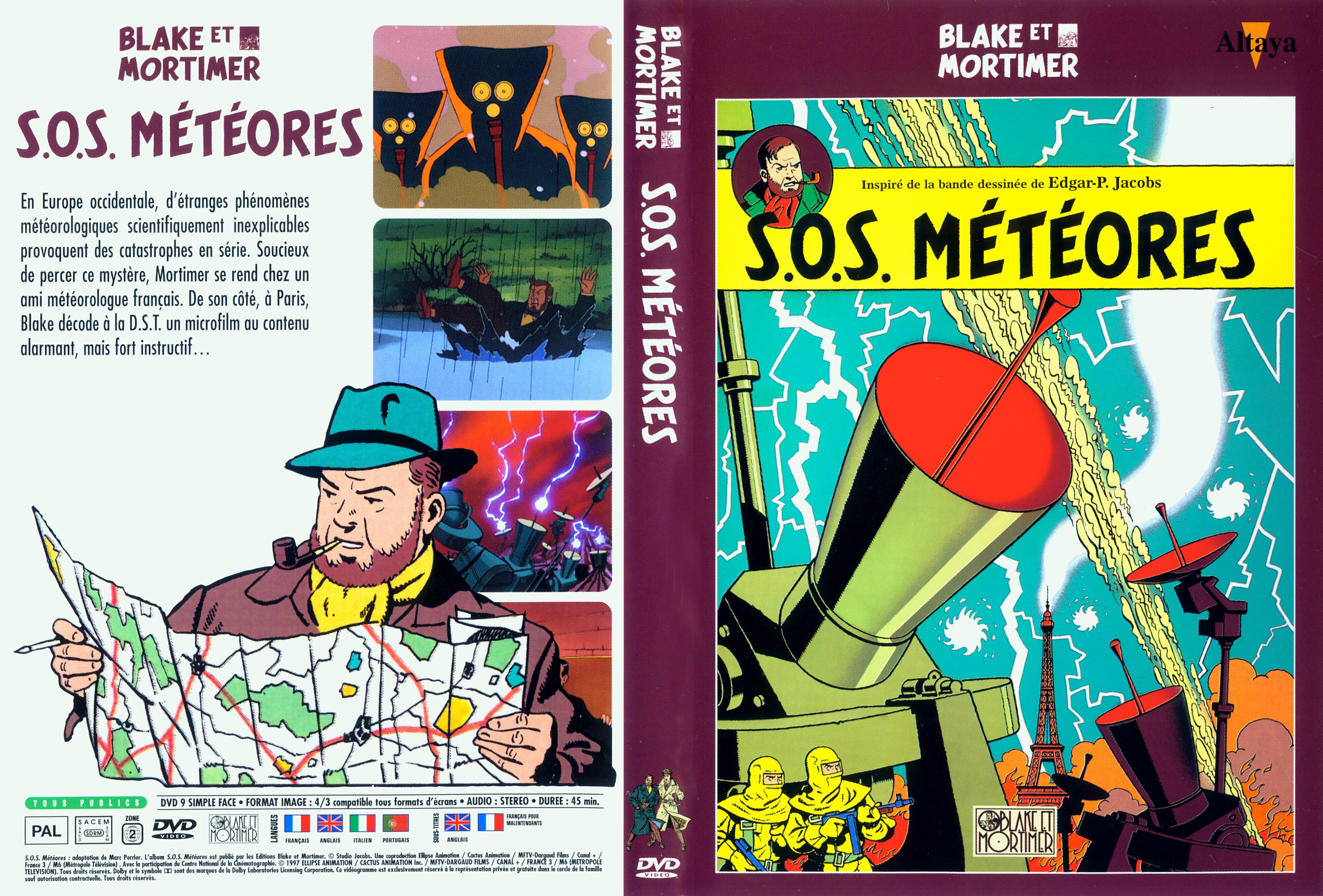 Jaquette DVD Blake et Mortimer SOS Meteores