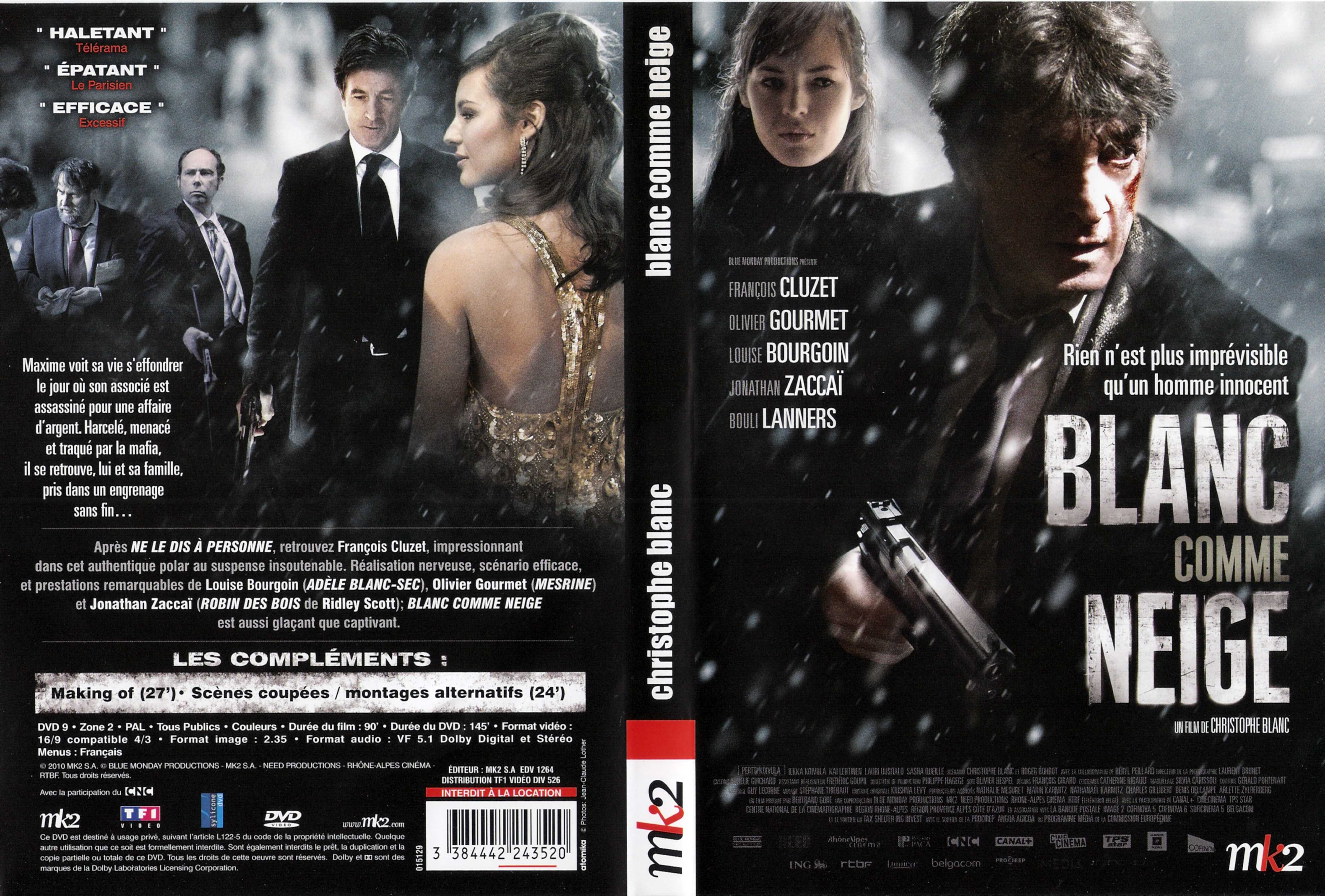 Jaquette DVD Blanc comme neige (2010)