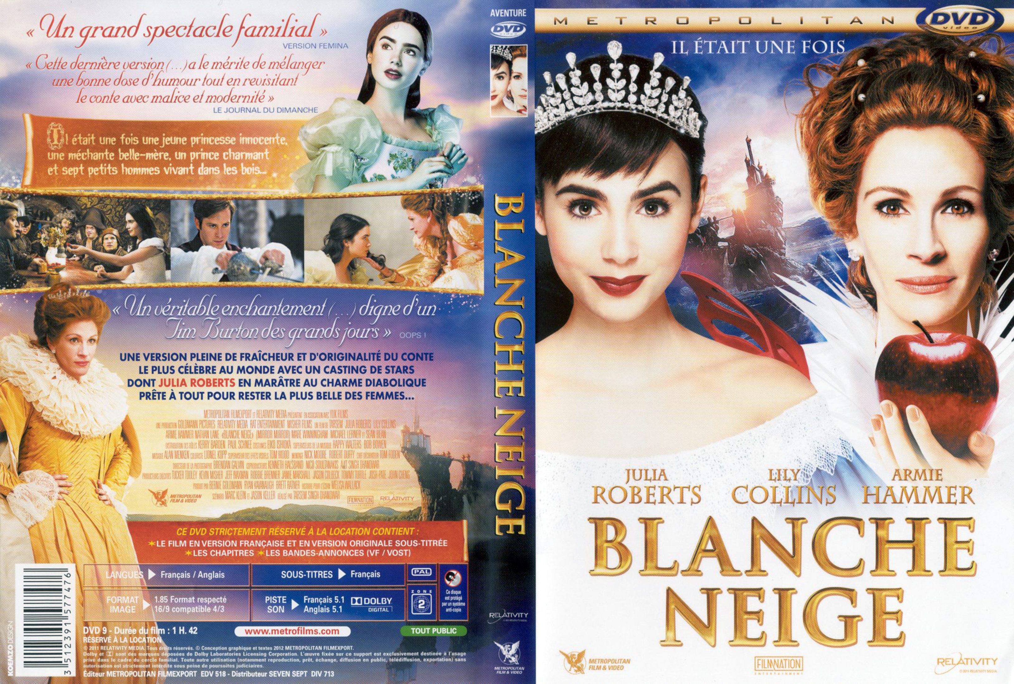 Jaquette DVD Blanche Neige (2012)