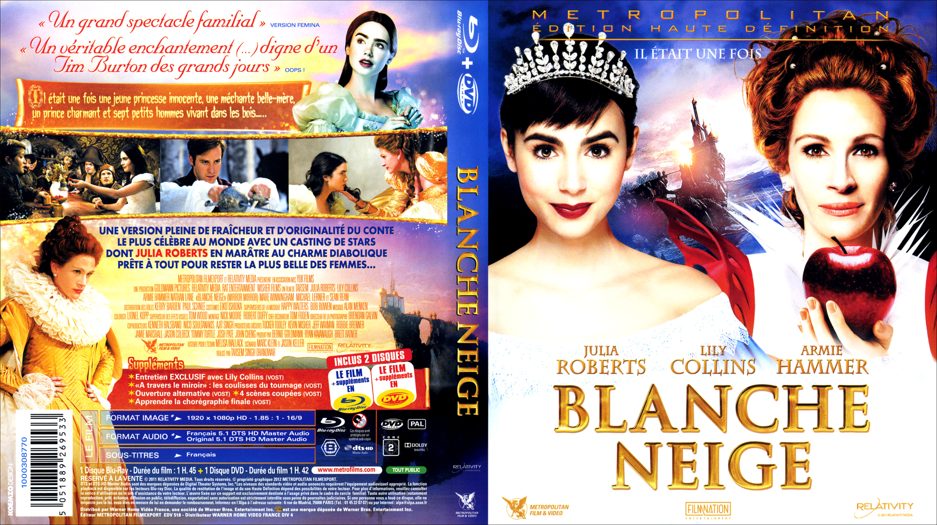 Jaquette DVD Blanche Neige (2012) (BLU-RAY)