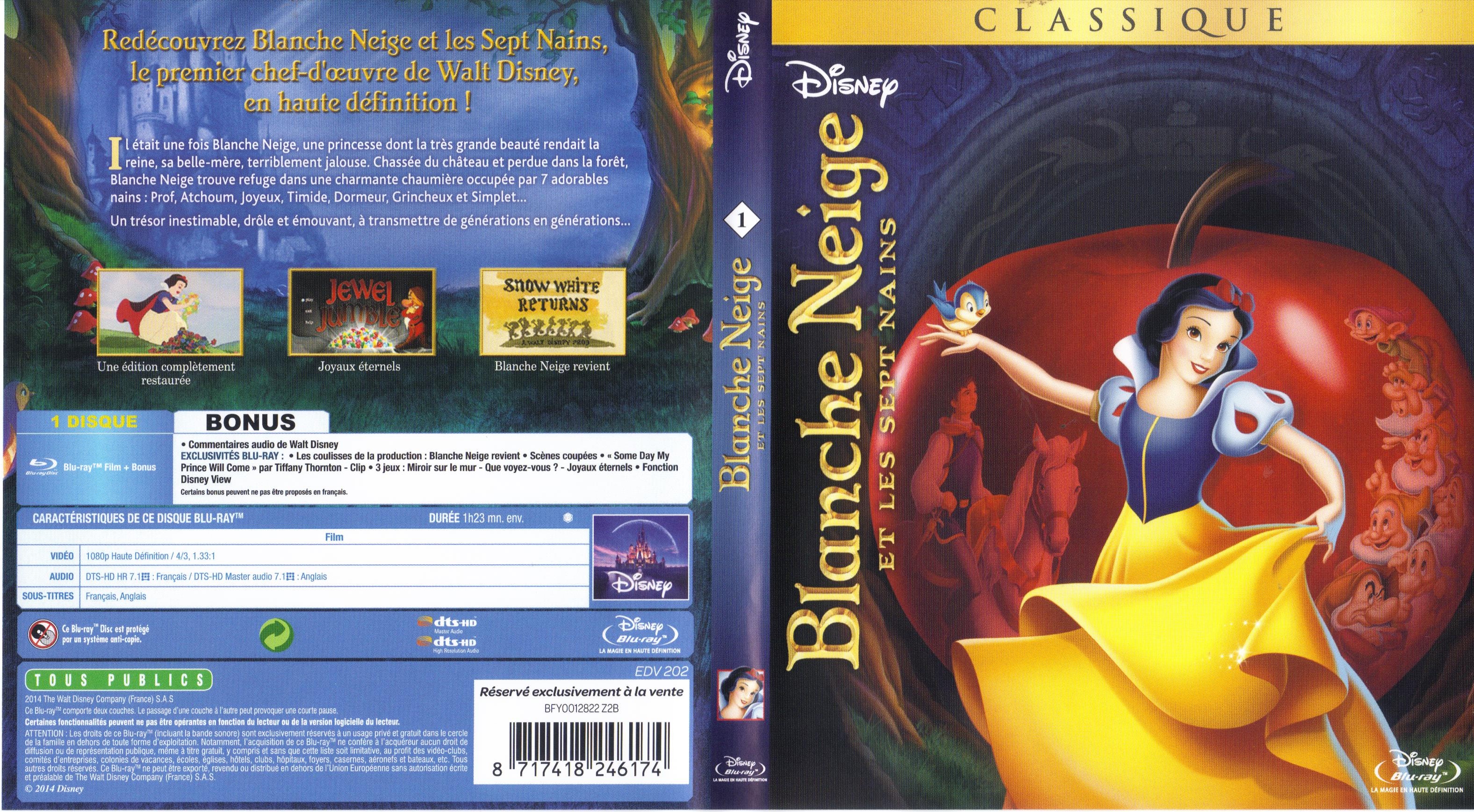 Jaquette DVD Blanche neige et les sept nains (BLU-RAY) v2