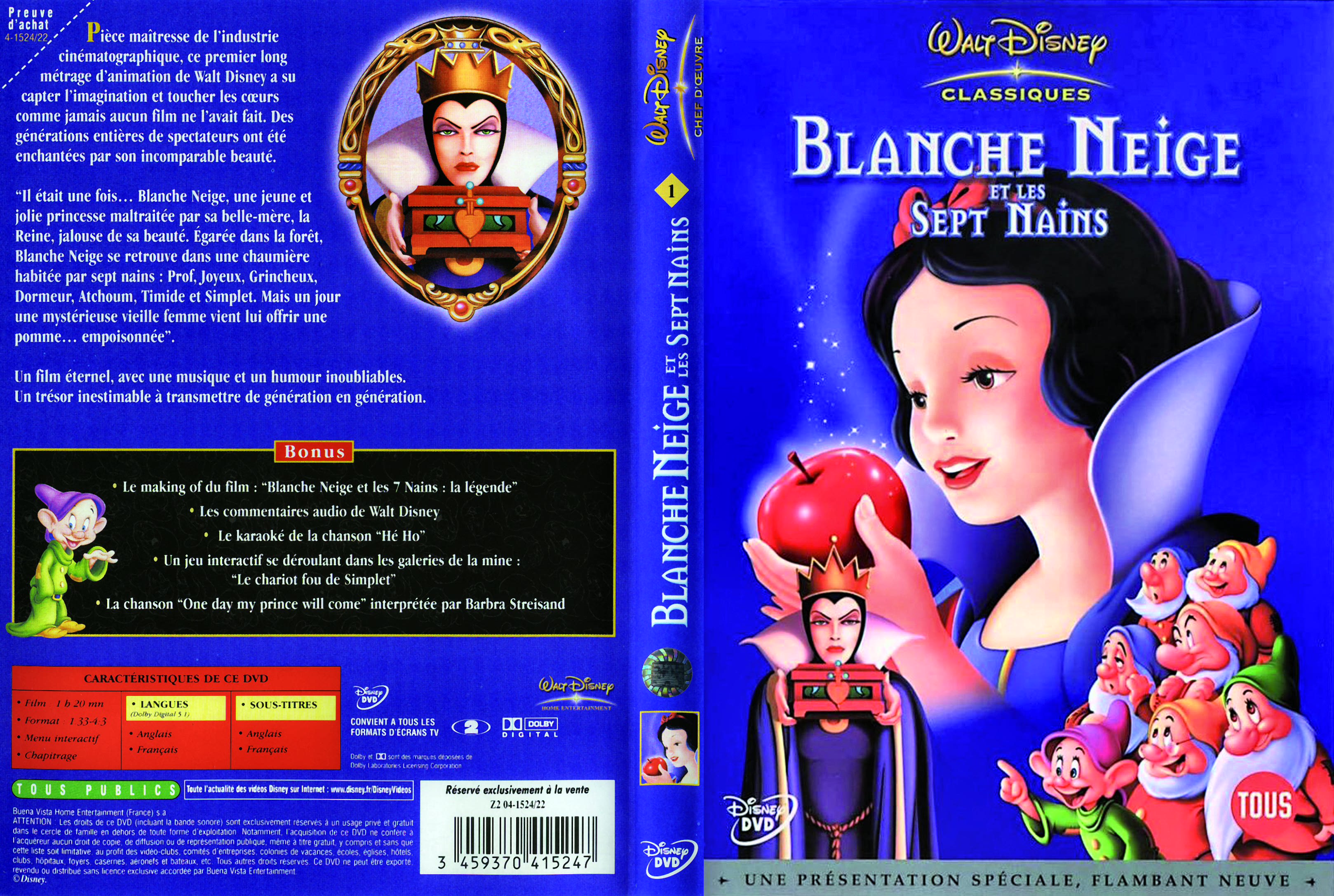 Jaquette DVD Blanche neige et les sept nains v5