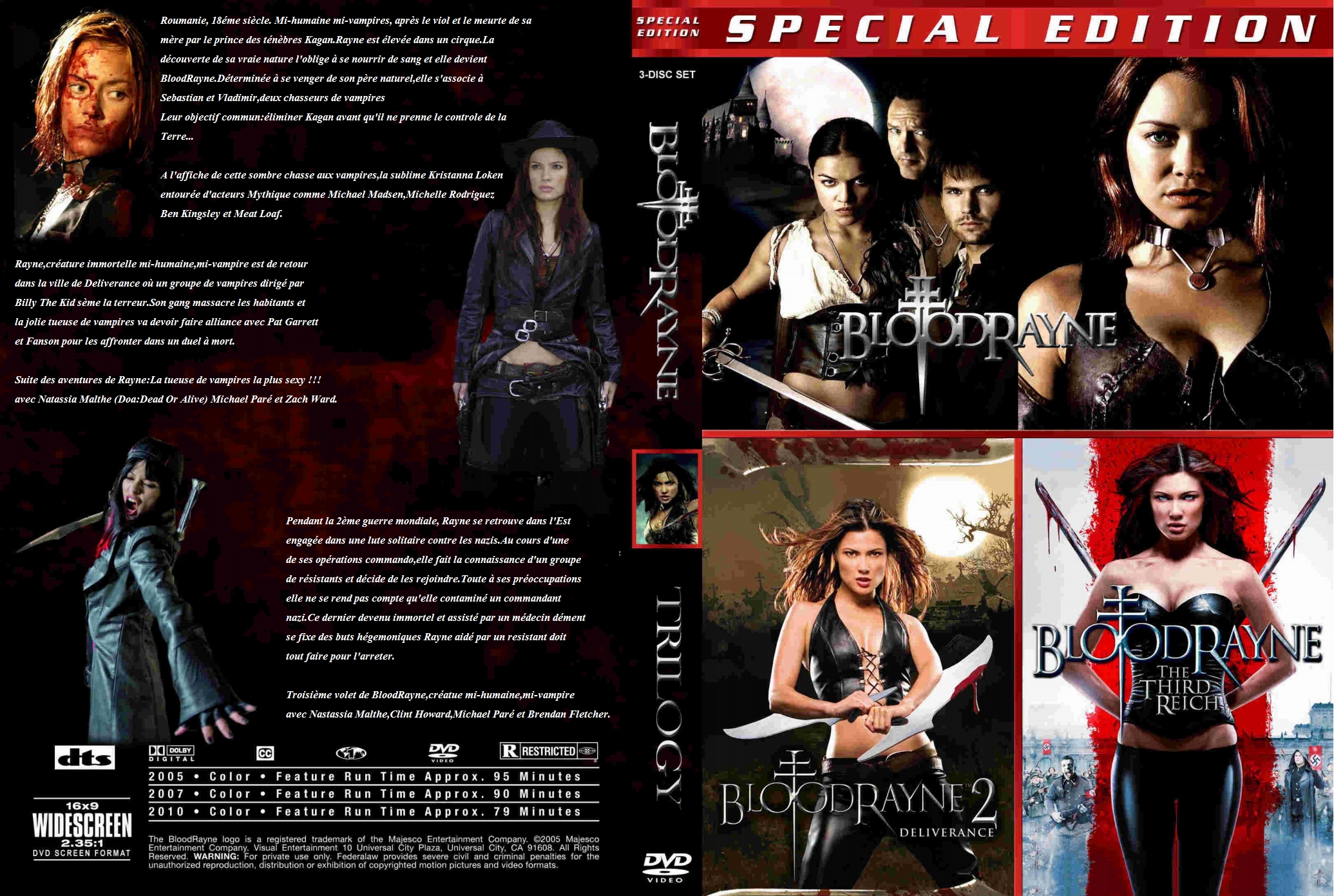 Jaquette DVD BloodRayne Trilogy custom 