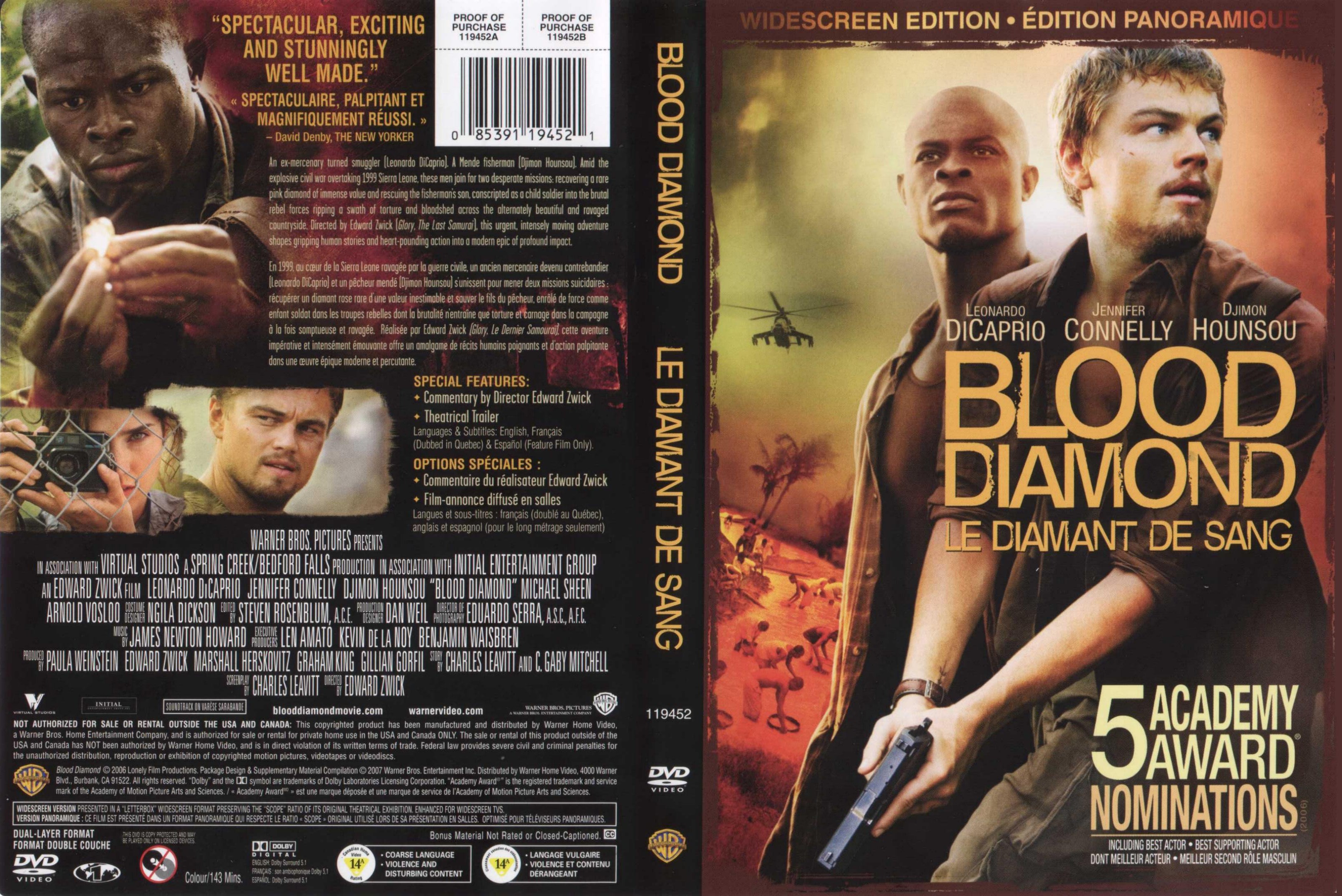 Jaquette DVD Blood diamond Zone 1