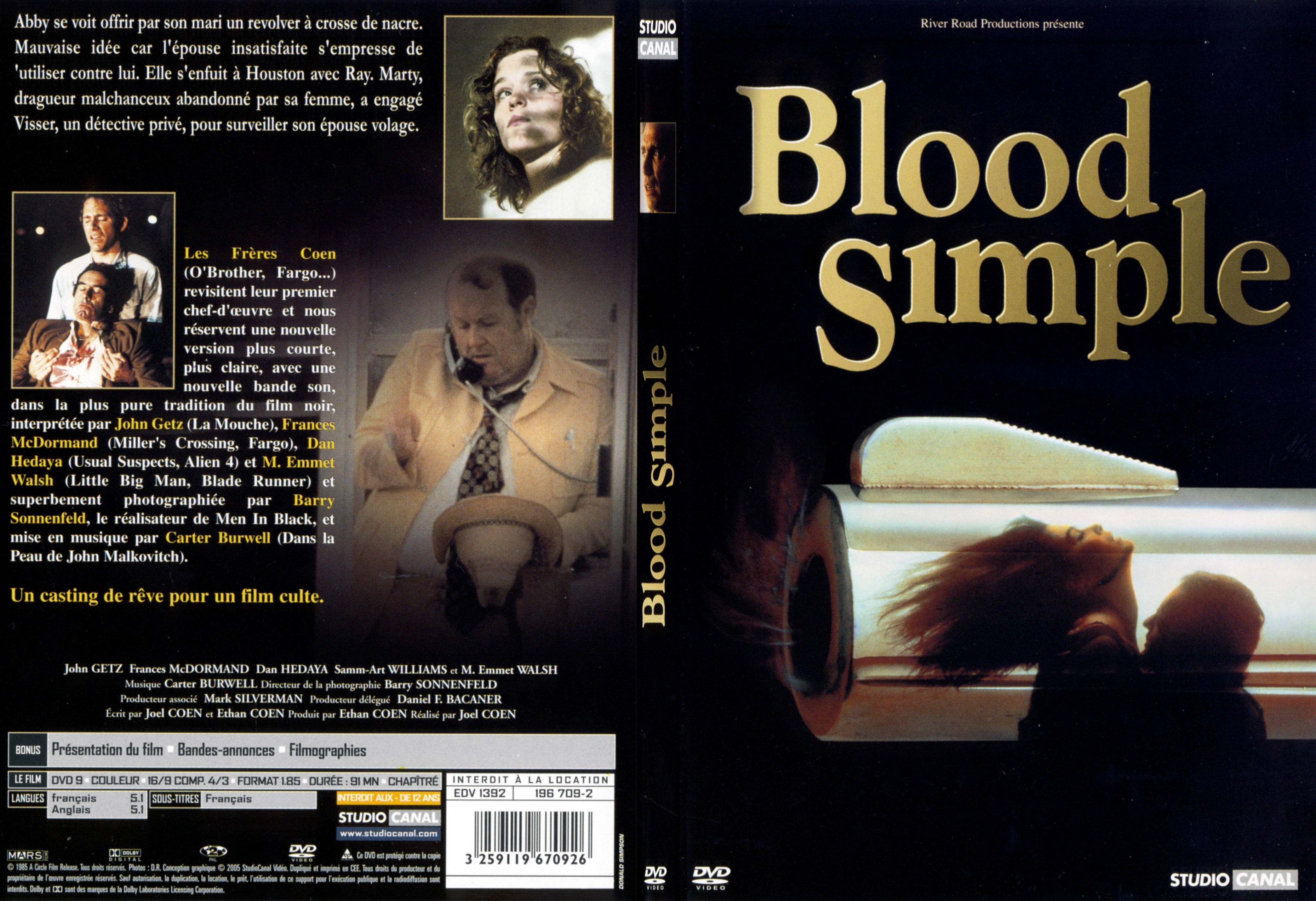 Jaquette DVD Blood simple - SLIM