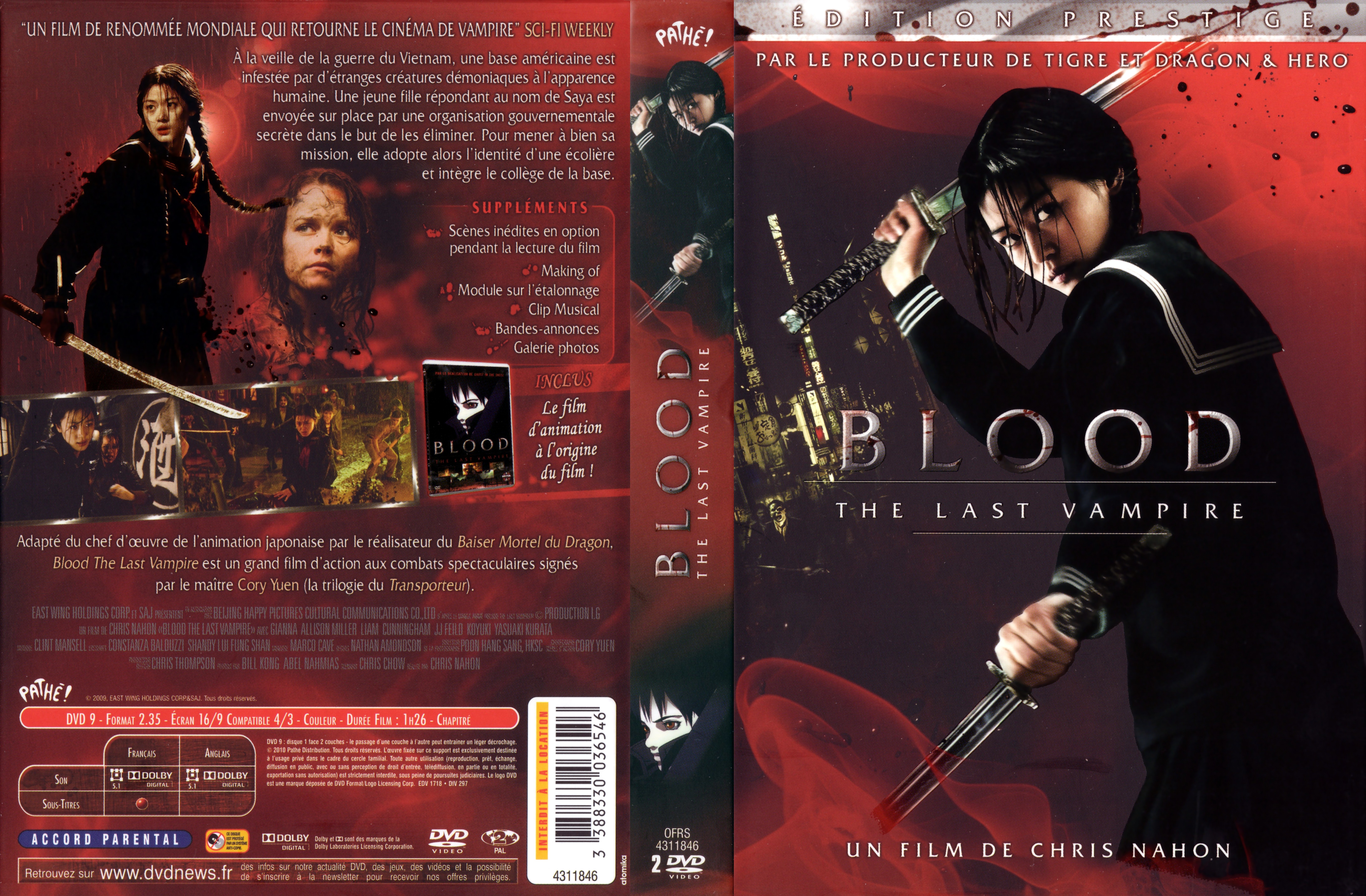 Jaquette DVD Blood the last vampire Le film