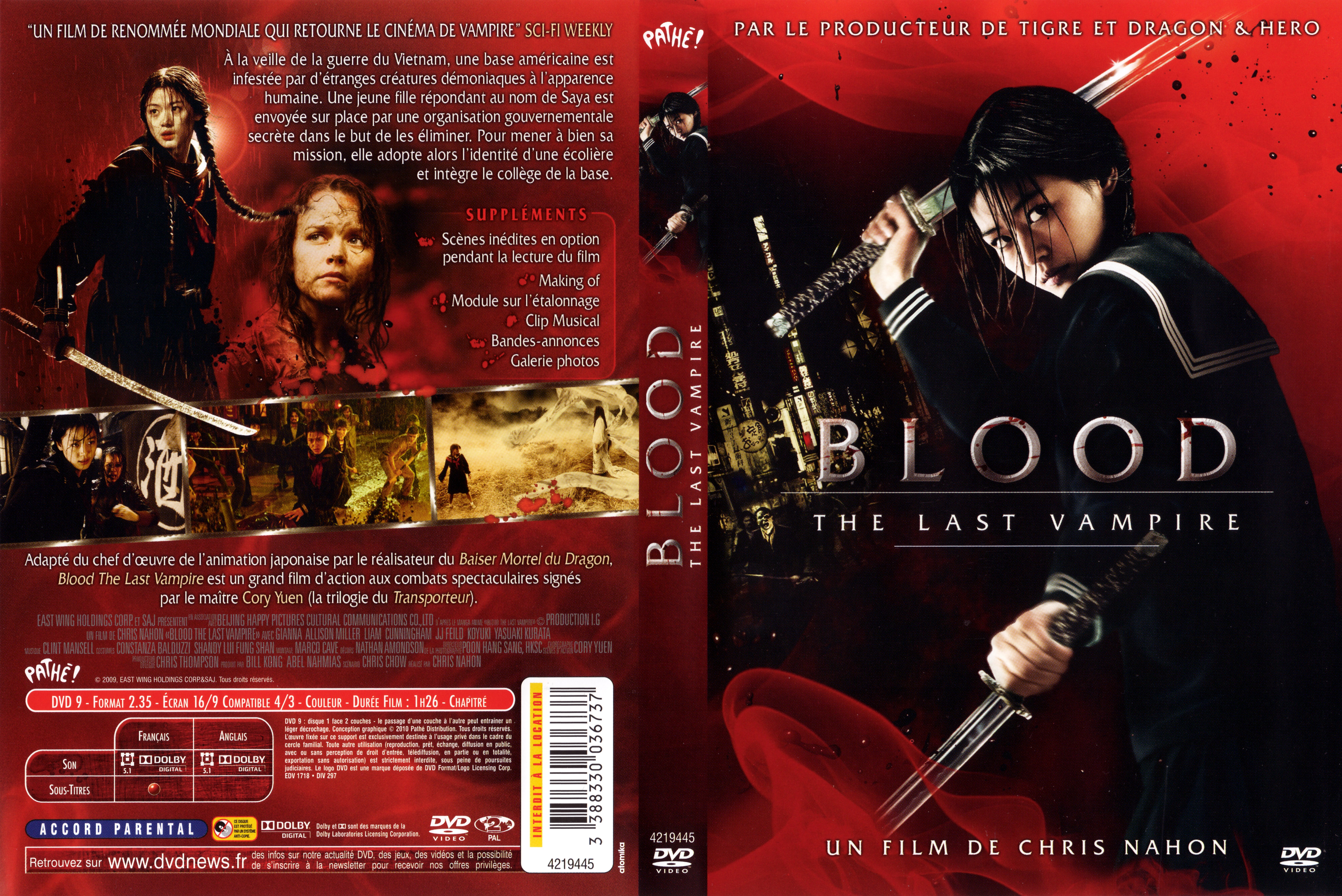 Jaquette DVD Blood the last vampire Le film v2