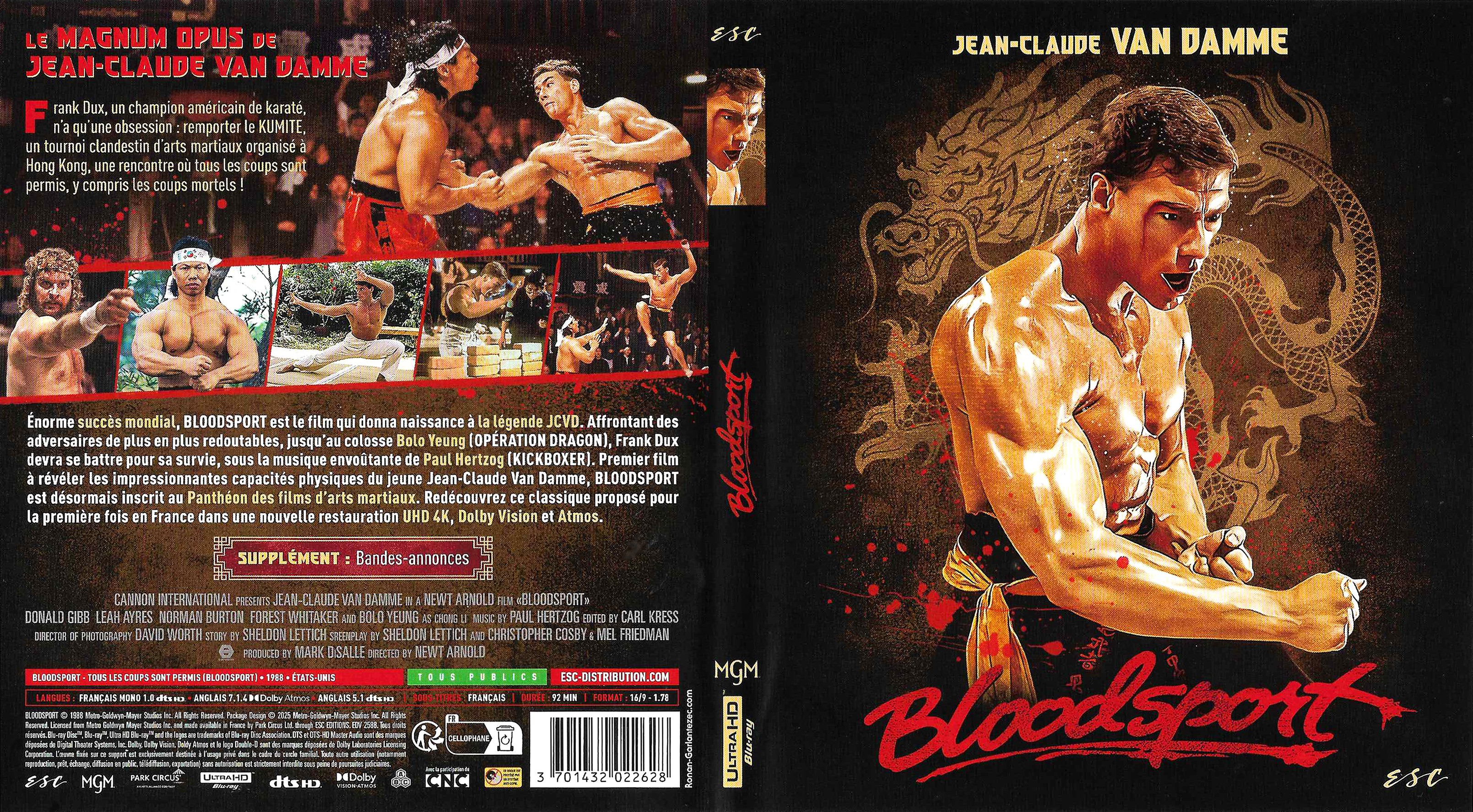 Jaquette DVD Bloodsport 4K (BLU-RAY)