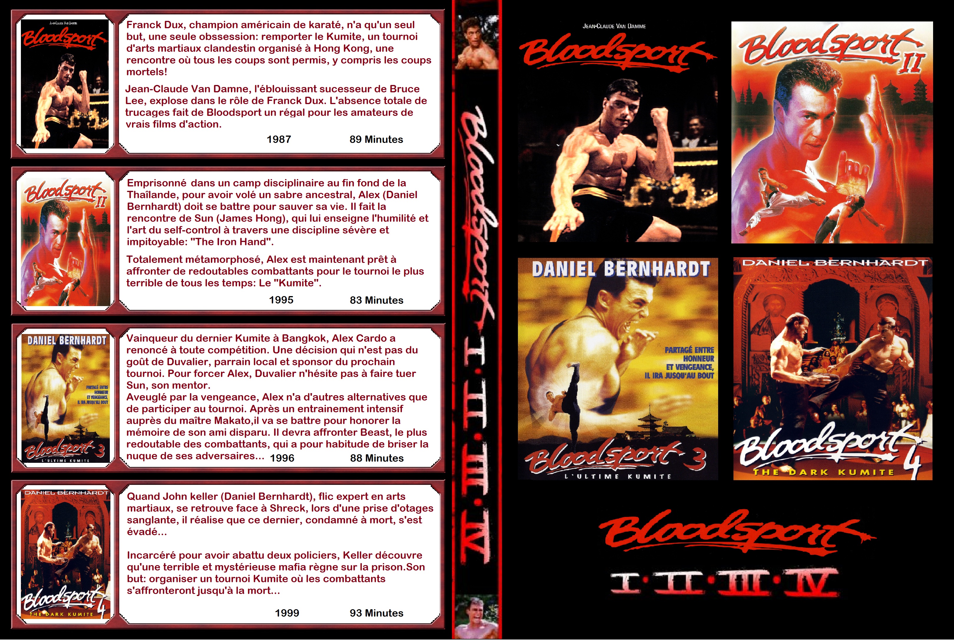 Jaquette DVD Bloodsport Quadrilogie custom