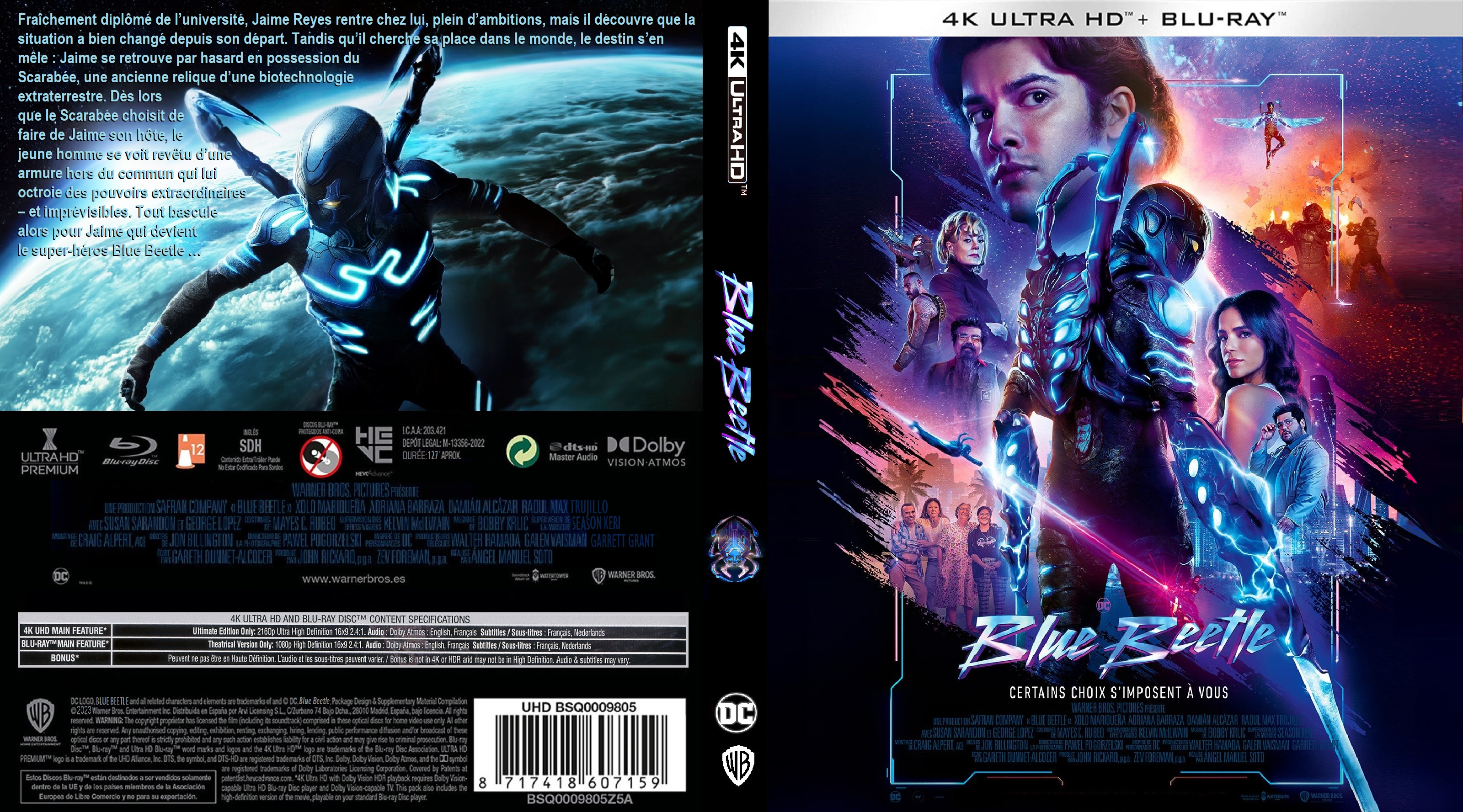 Jaquette DVD de Blue Beetle 4K custom (BLU-RAY) - Cinéma Passion