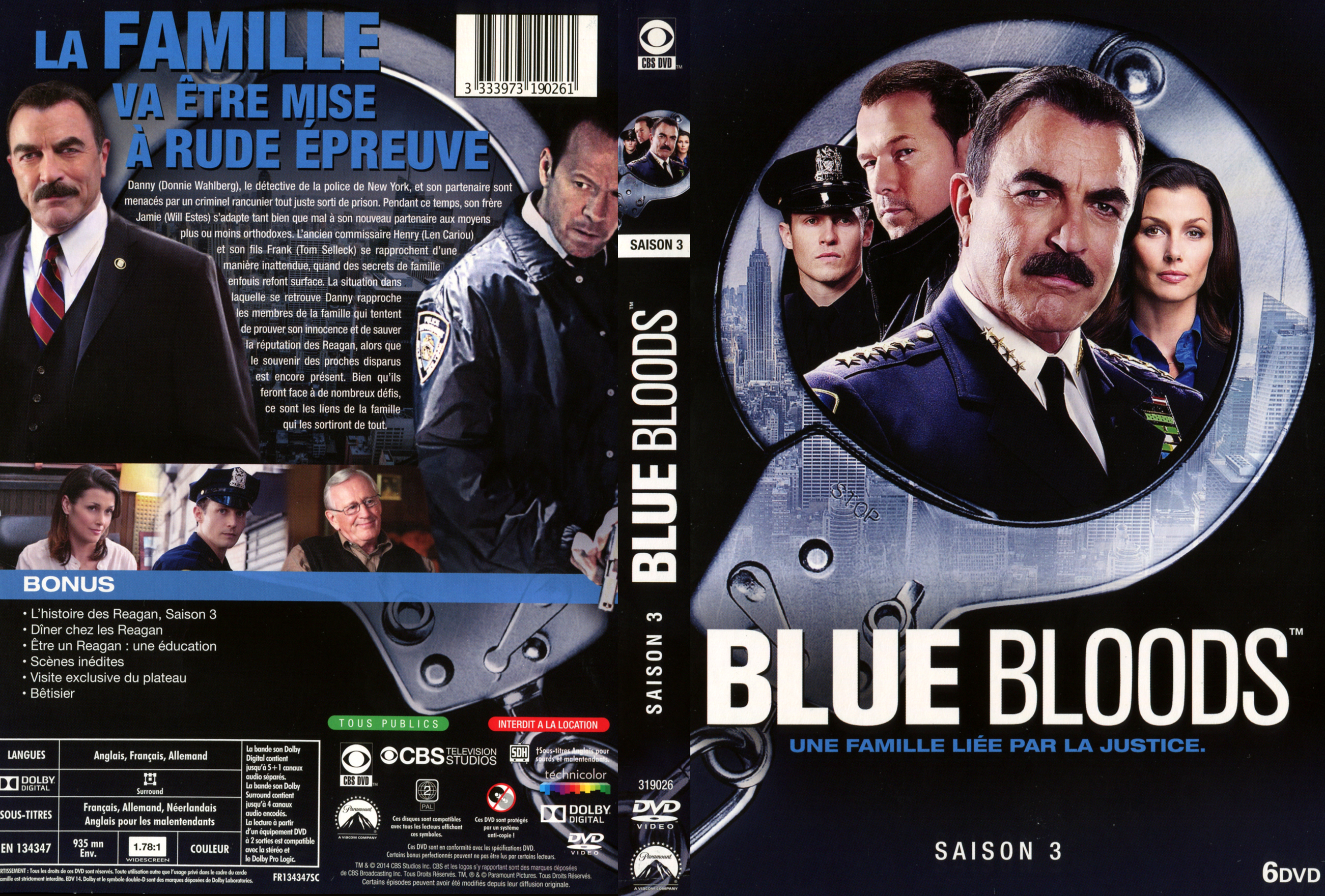 Jaquette DVD Blue Bloods Saison 3