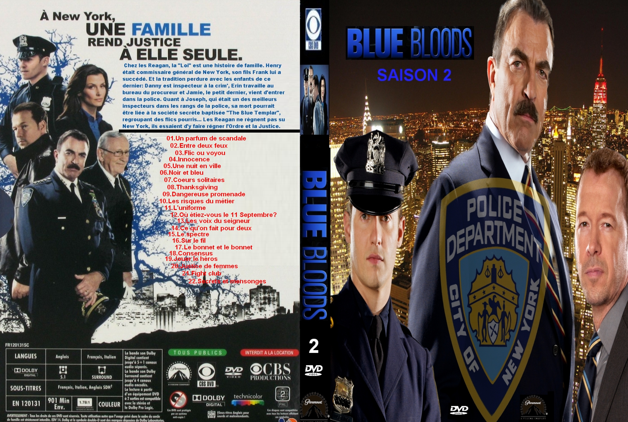 Jaquette DVD Blue Bloods saison 2 custom