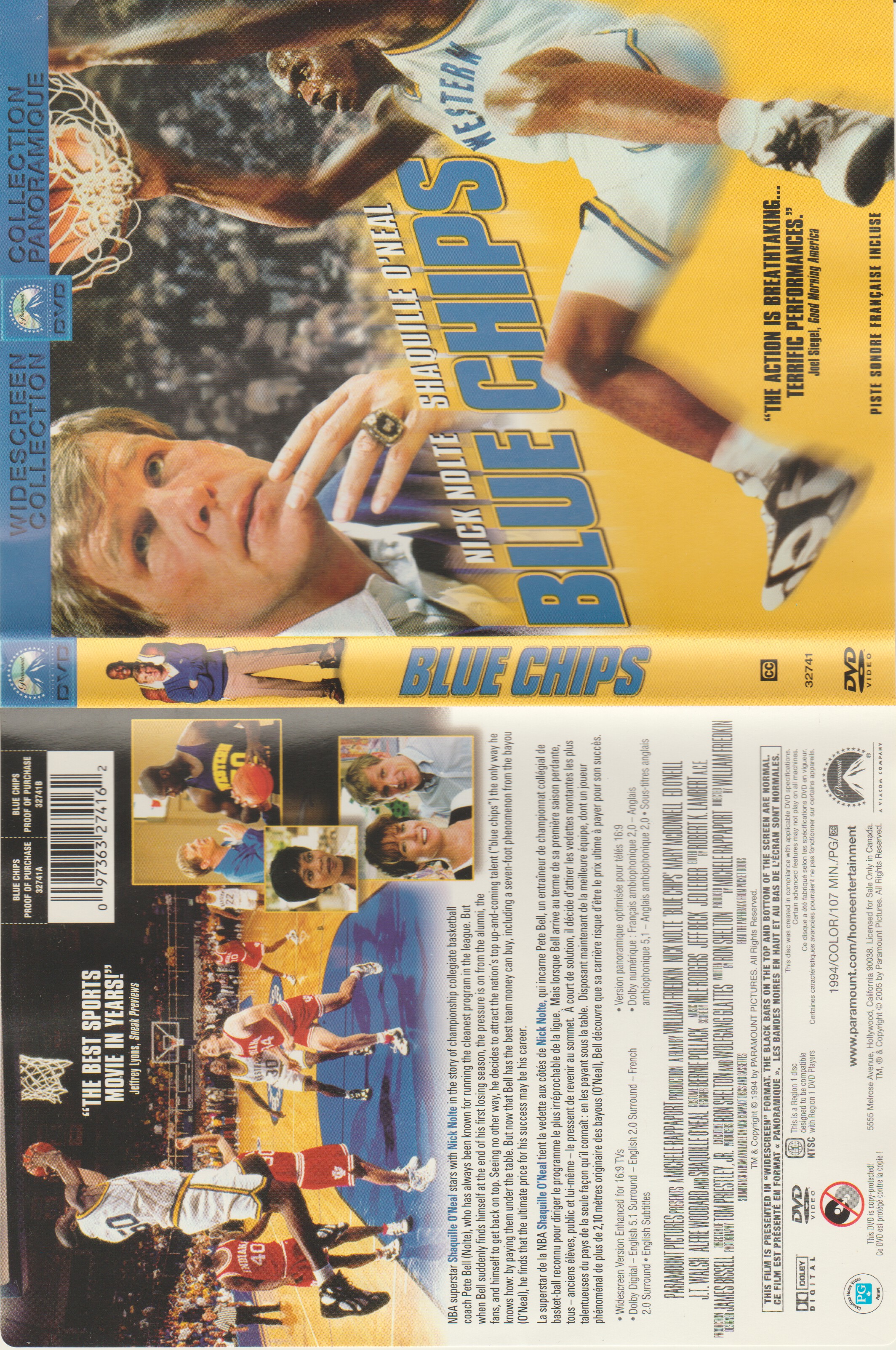 Jaquette DVD Blue chips (Canadienne)