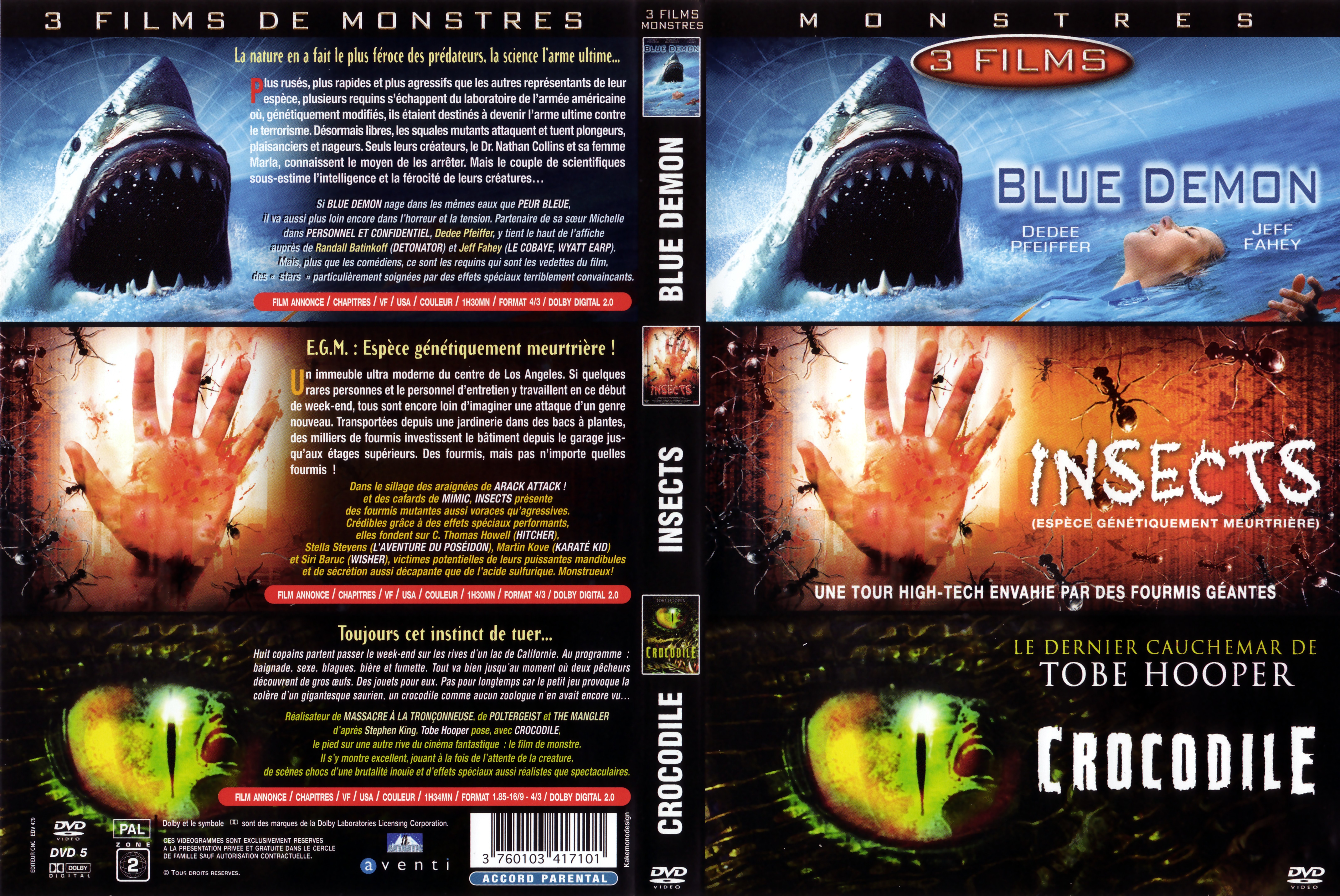 Jaquette DVD Blue demon + Insects + Crocodile