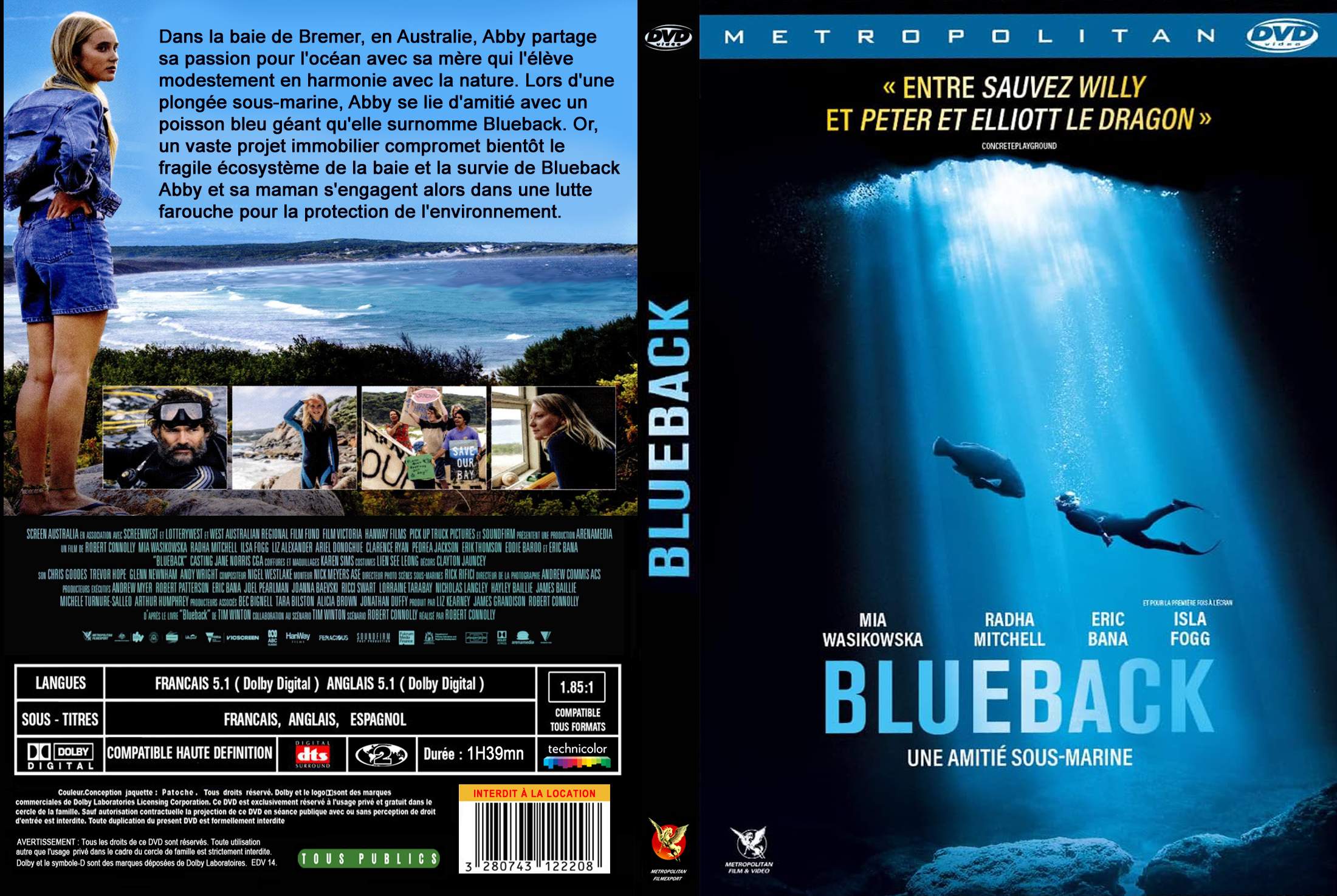 Jaquette DVD Blueback custom